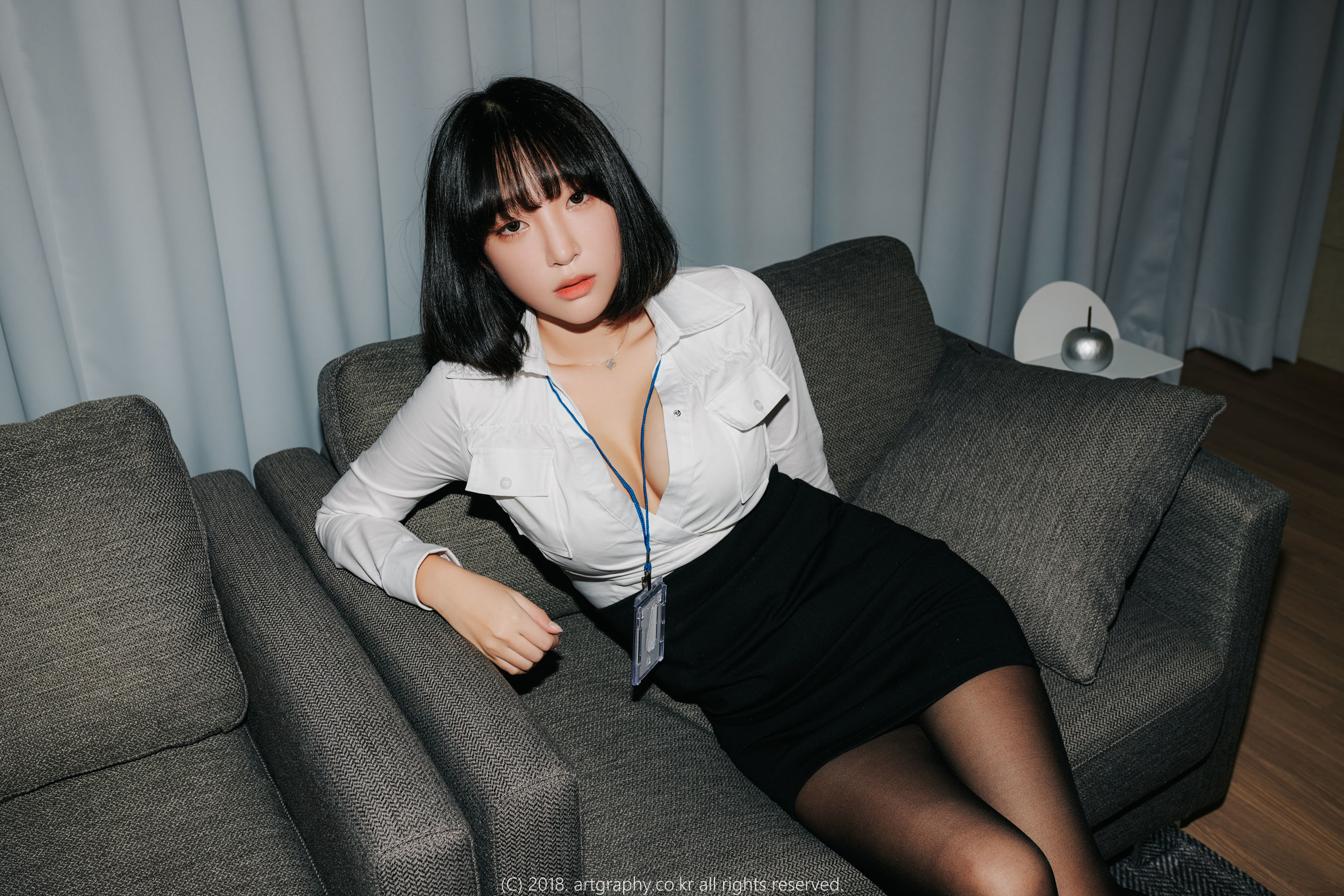 [ARTGRAVIA] VOL.042 巨乳少女姜仁卿 - 黑丝制服+女仆诱惑 第11张图