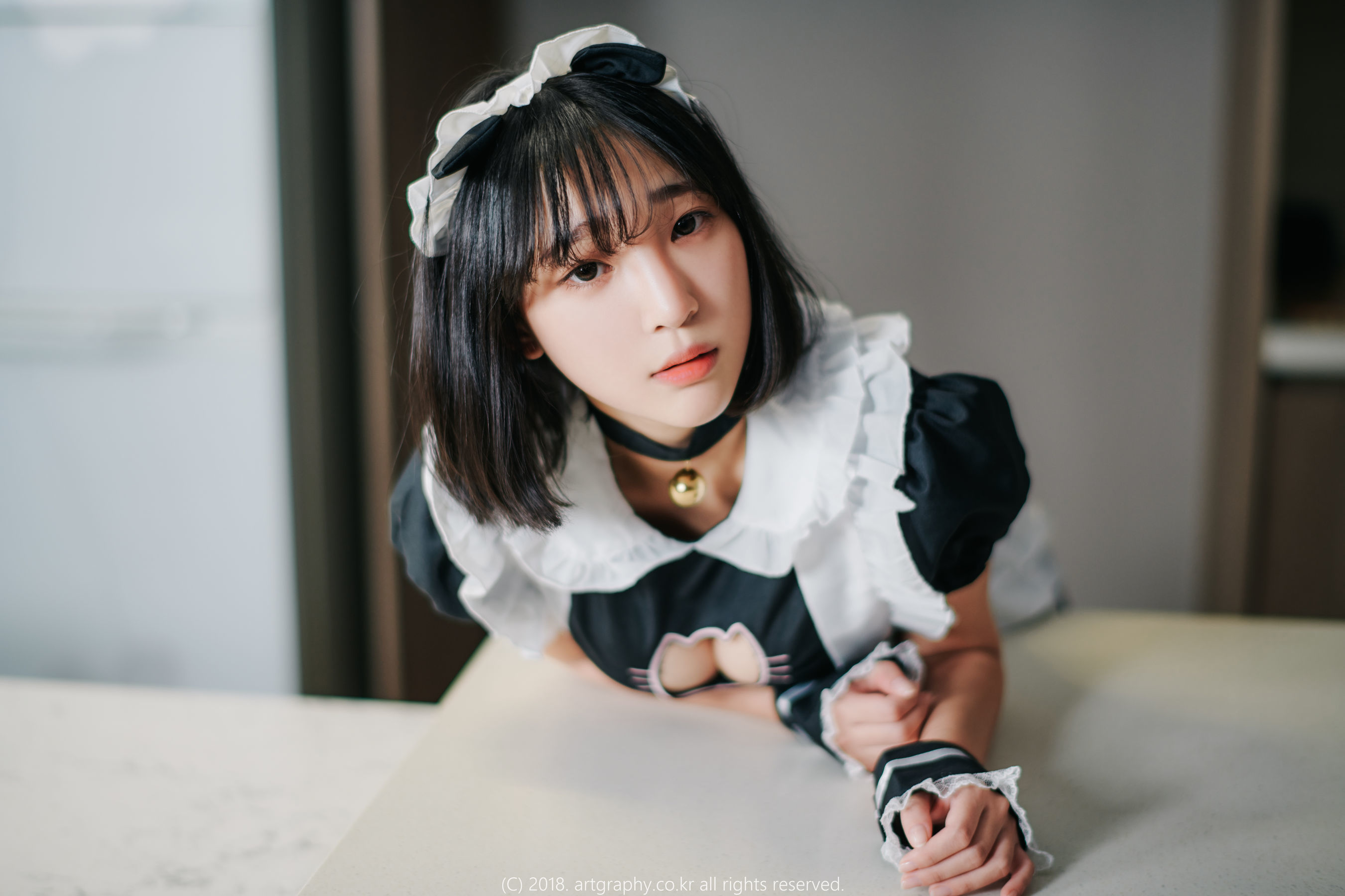 [ARTGRAVIA] VOL.042 巨乳少女姜仁卿 - 黑丝制服+女仆诱惑 第54张图