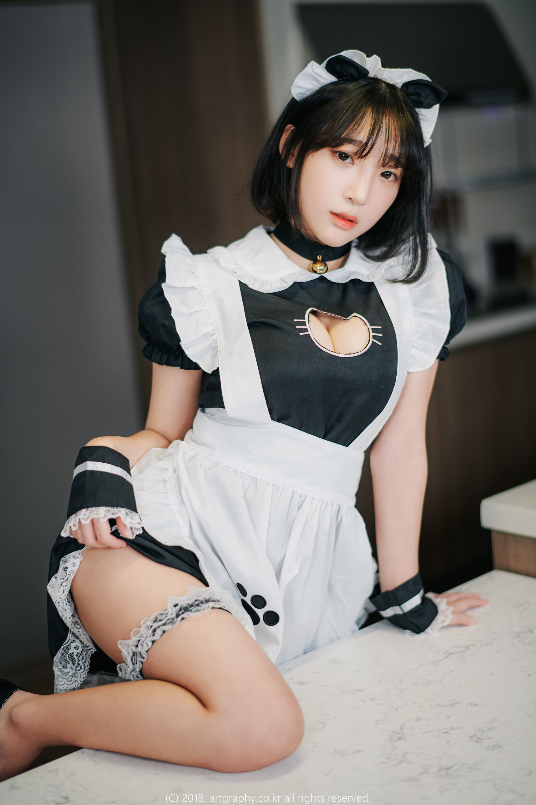 [ARTGRAVIA] VOL.042 巨乳少女姜仁卿 - 黑丝制服+女仆诱惑 第55张图