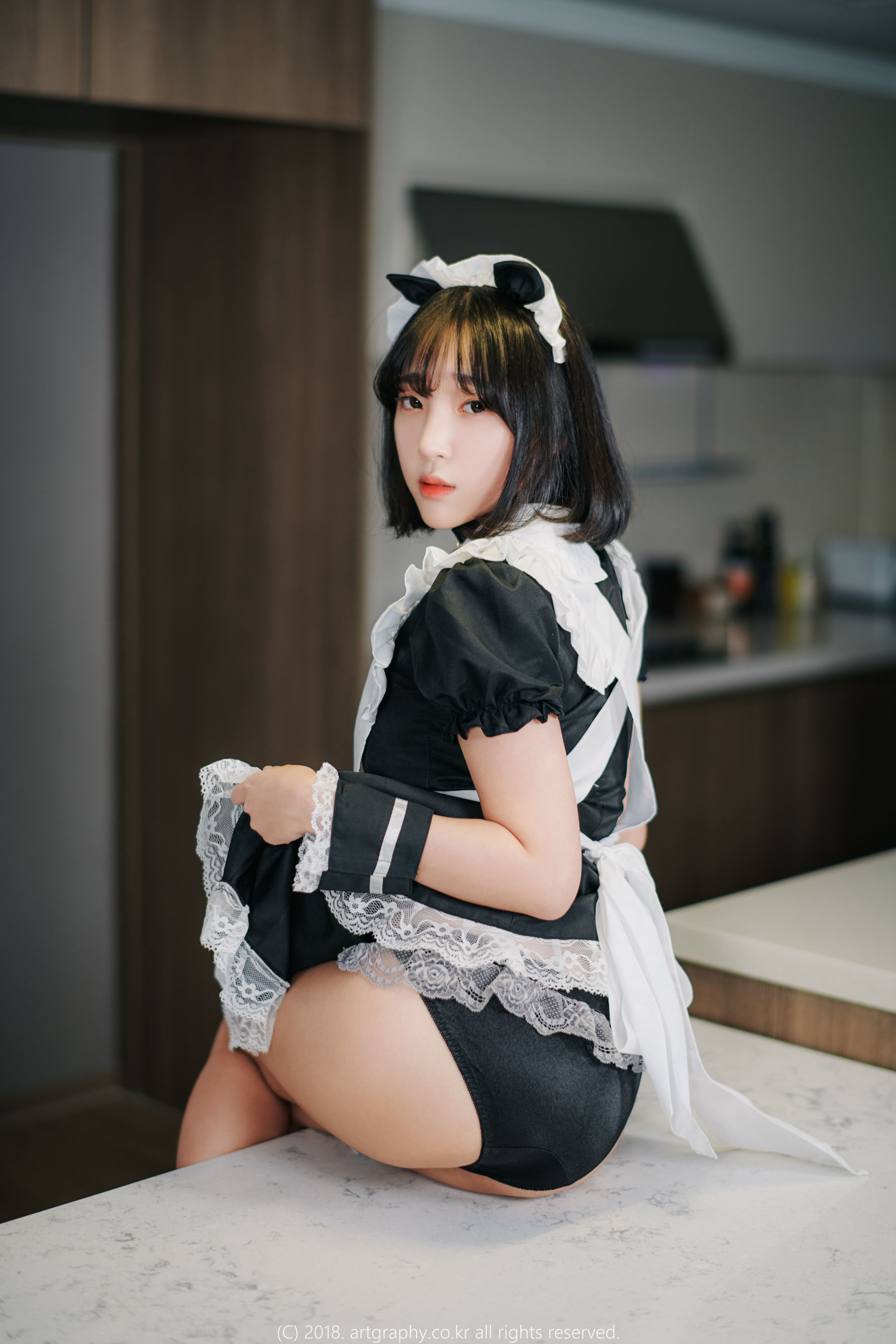 [ARTGRAVIA] VOL.042 巨乳少女姜仁卿 - 黑丝制服+女仆诱惑 第56张图