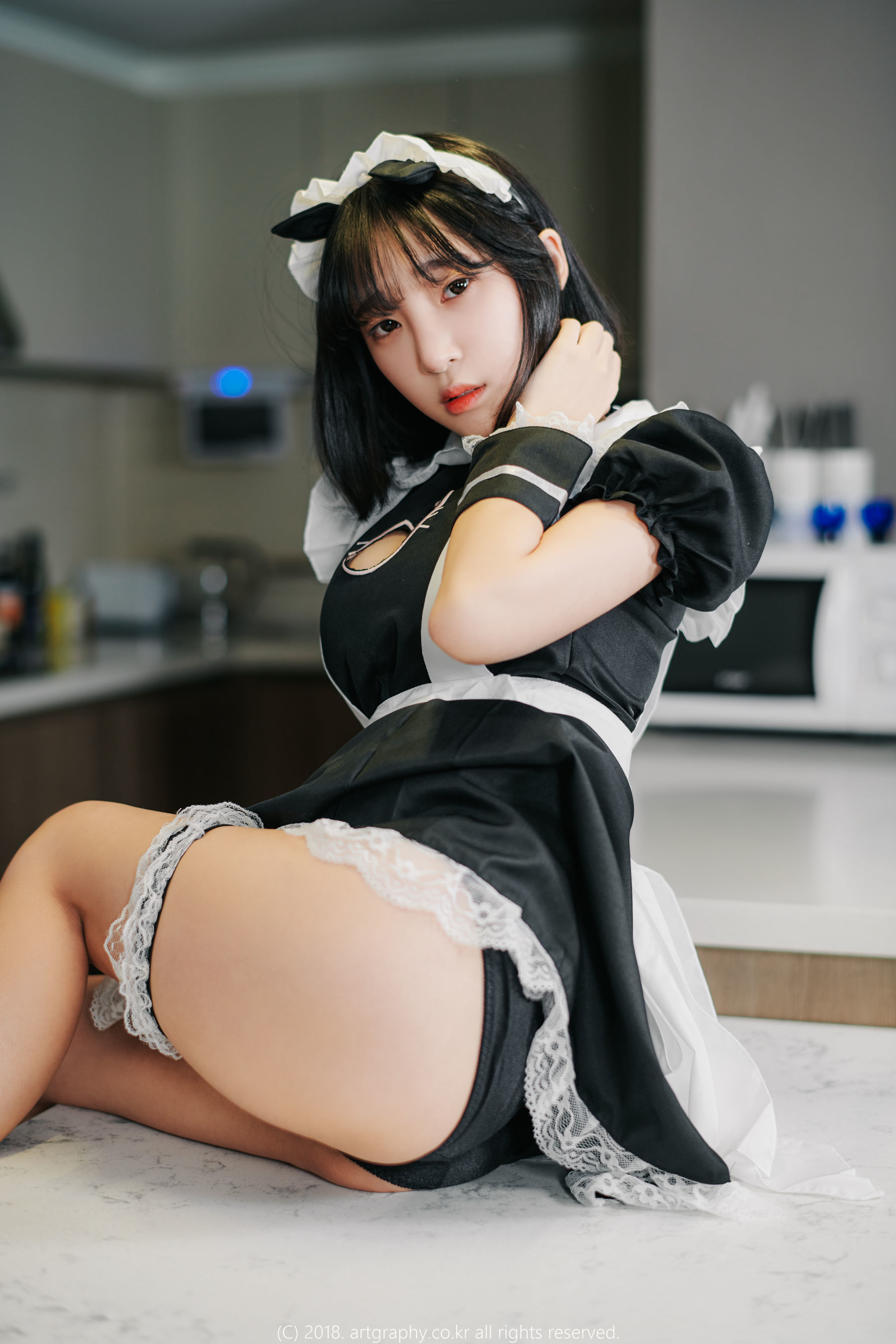 [ARTGRAVIA] VOL.042 巨乳少女姜仁卿 - 黑丝制服+女仆诱惑 第57张图