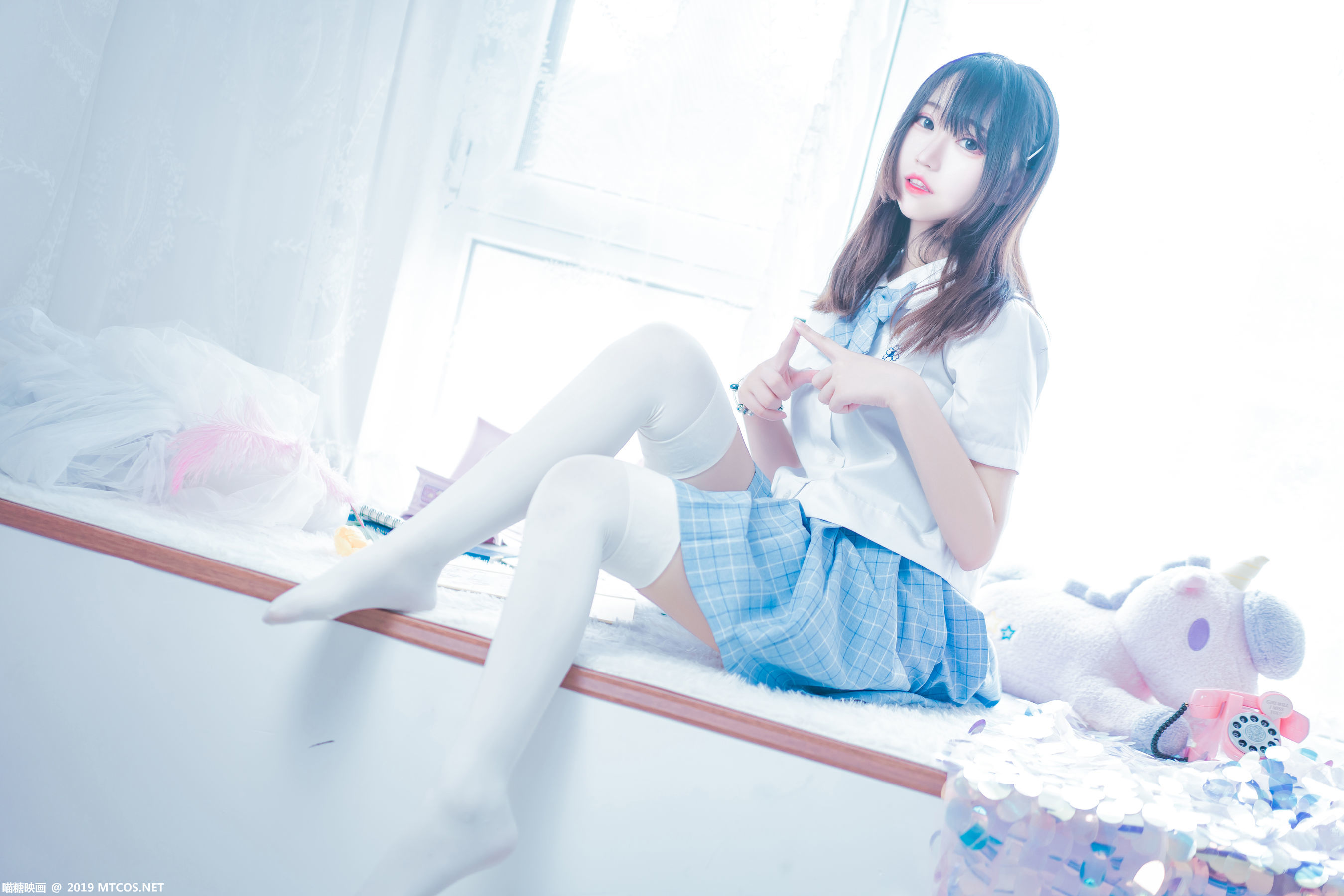 [喵糖映画] VOL.019 猫君君MaoJun 蓝白梦幻少女 第12张图