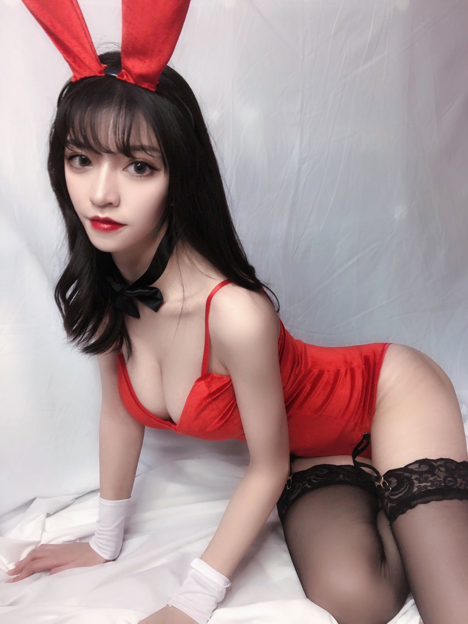 銘銘Kizami 红丝绒兔女郎 第28张图