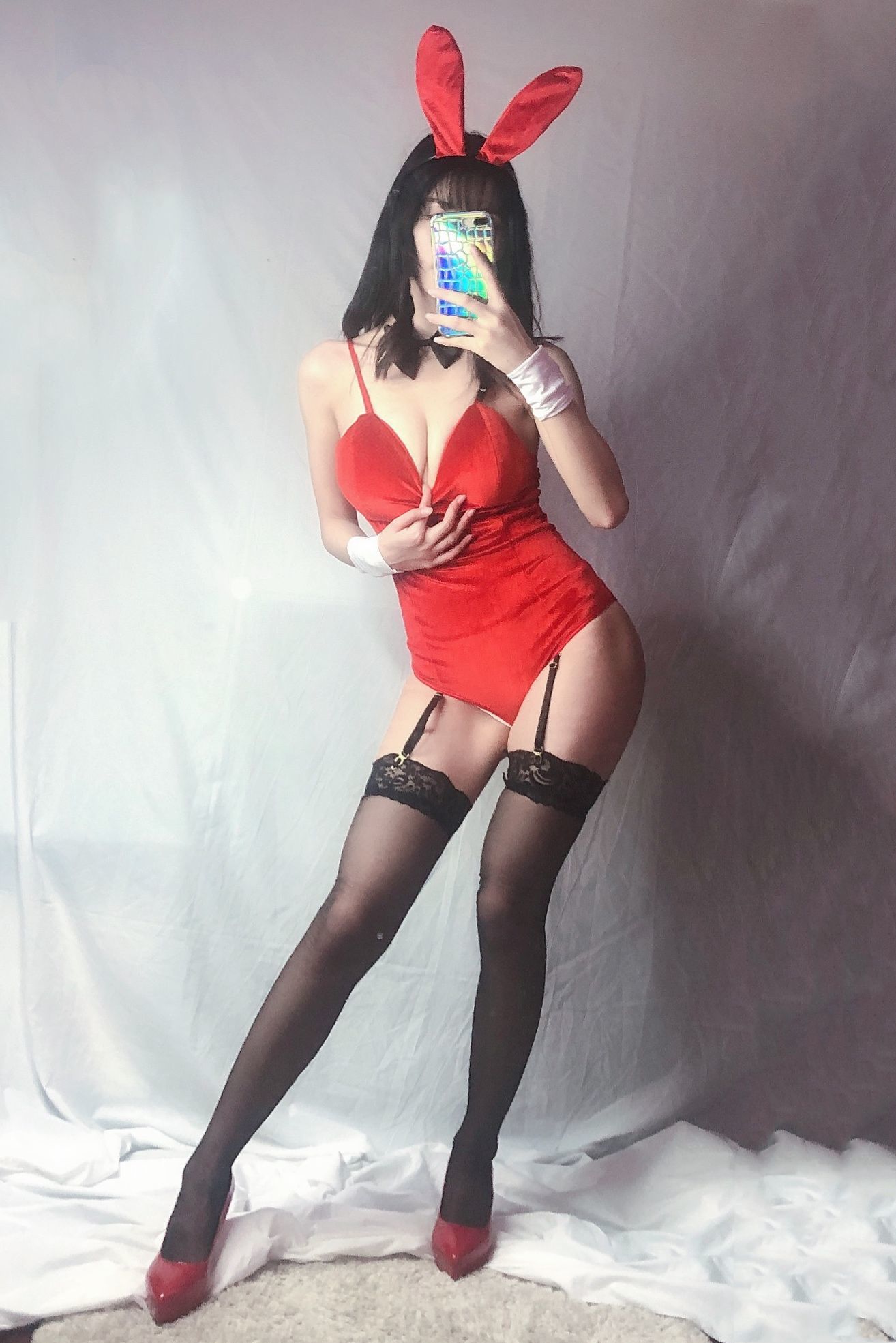 銘銘Kizami 红丝绒兔女郎 第37张图