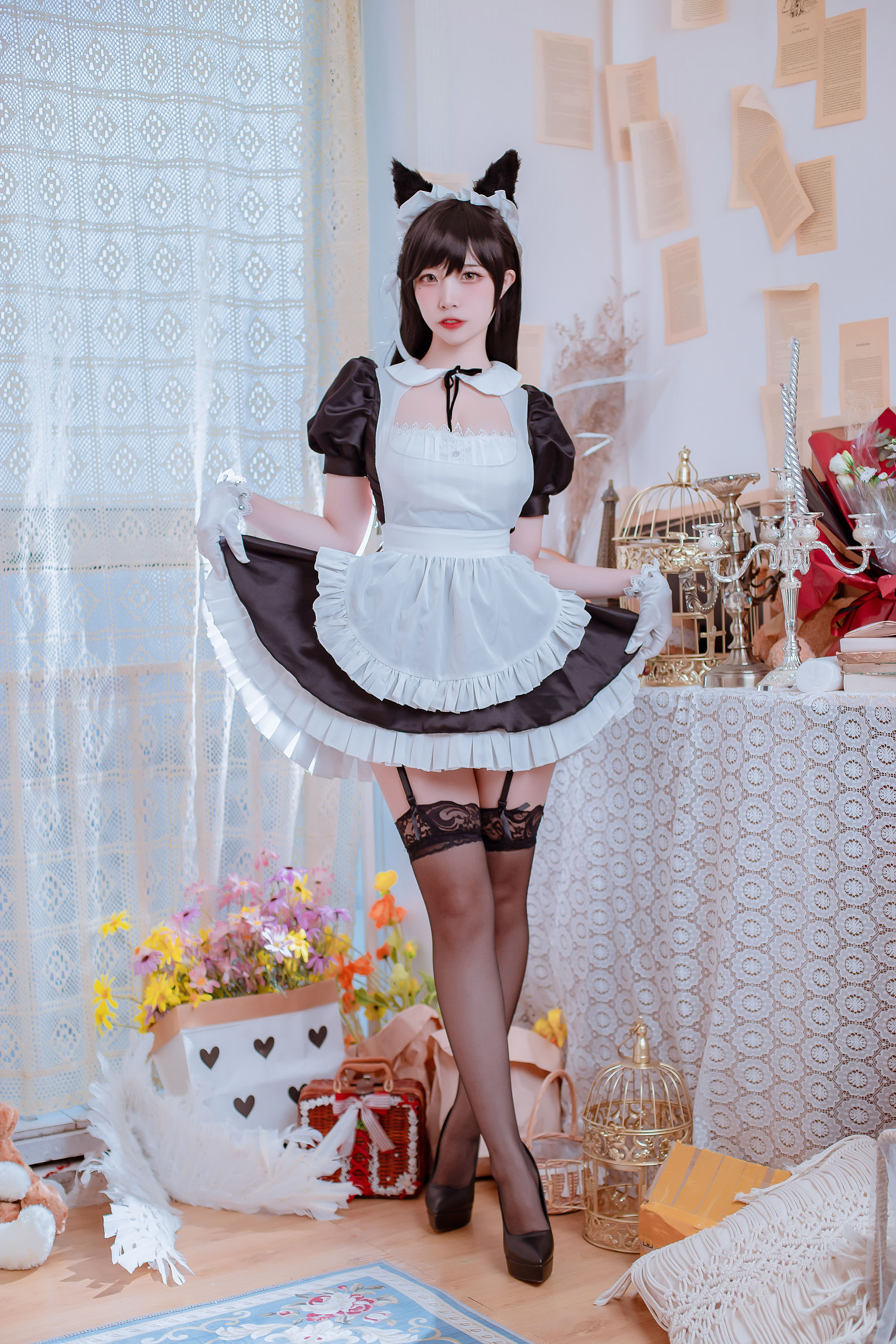 [Cosplay写真] 人气Coser二佐Nisa - 犬之眷之碧蓝爱宕 女仆 第1张图