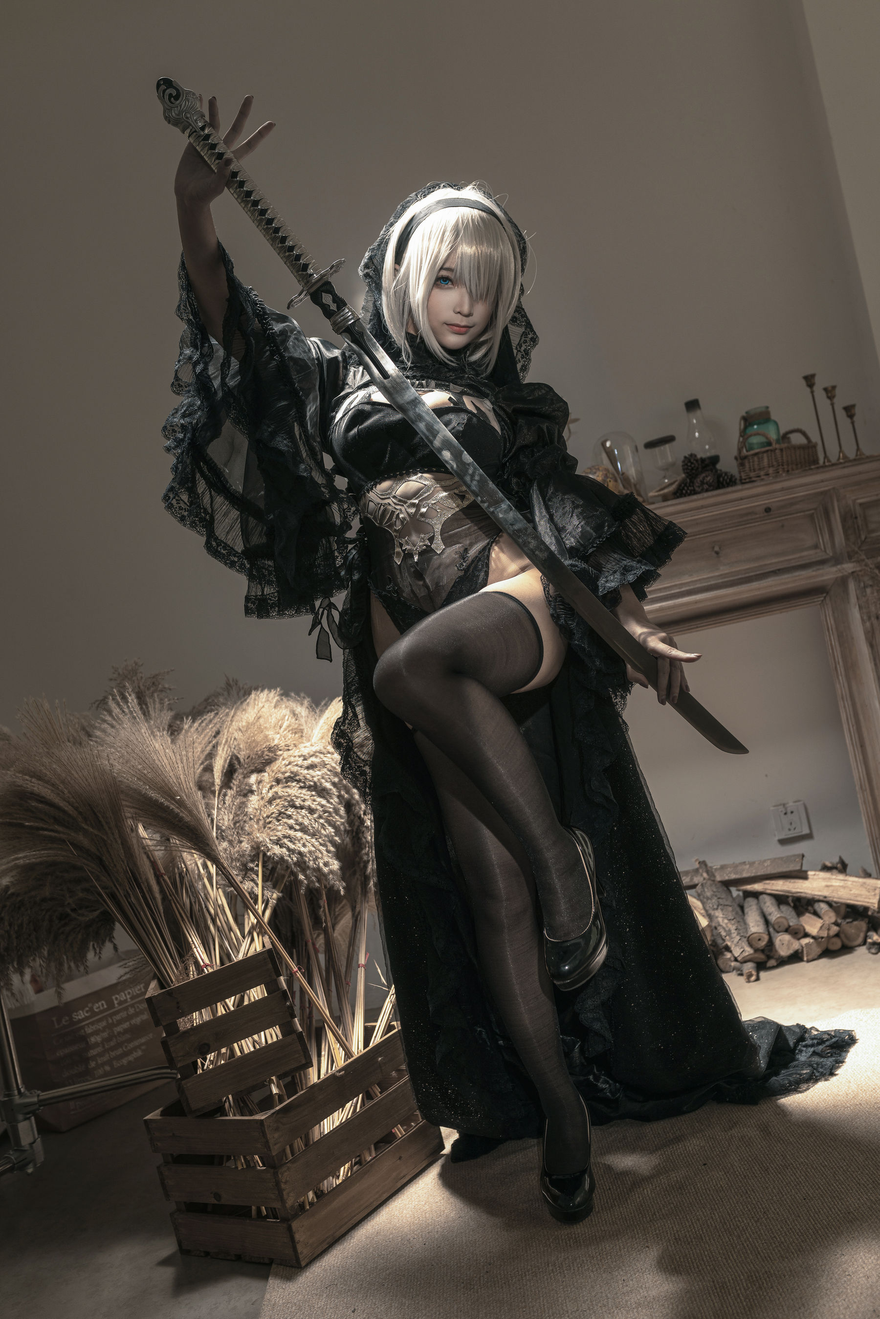 [Cosplay] 动漫博主蠢沫沫 - 尼尔纪元 黑花嫁 第1张图