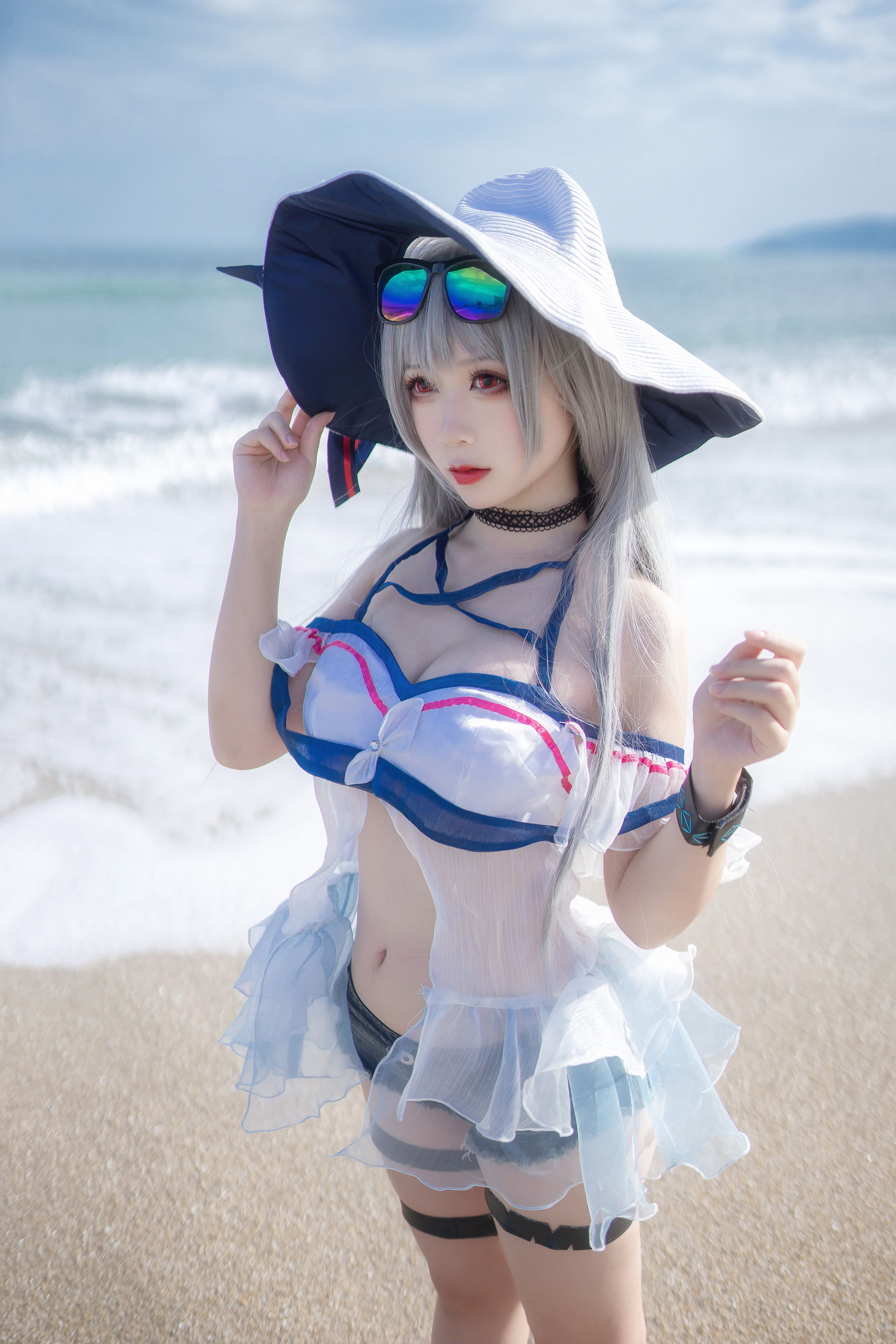 [Cosplay] 动漫博主樱落酱w - 斯卡蒂泳装 第1张图