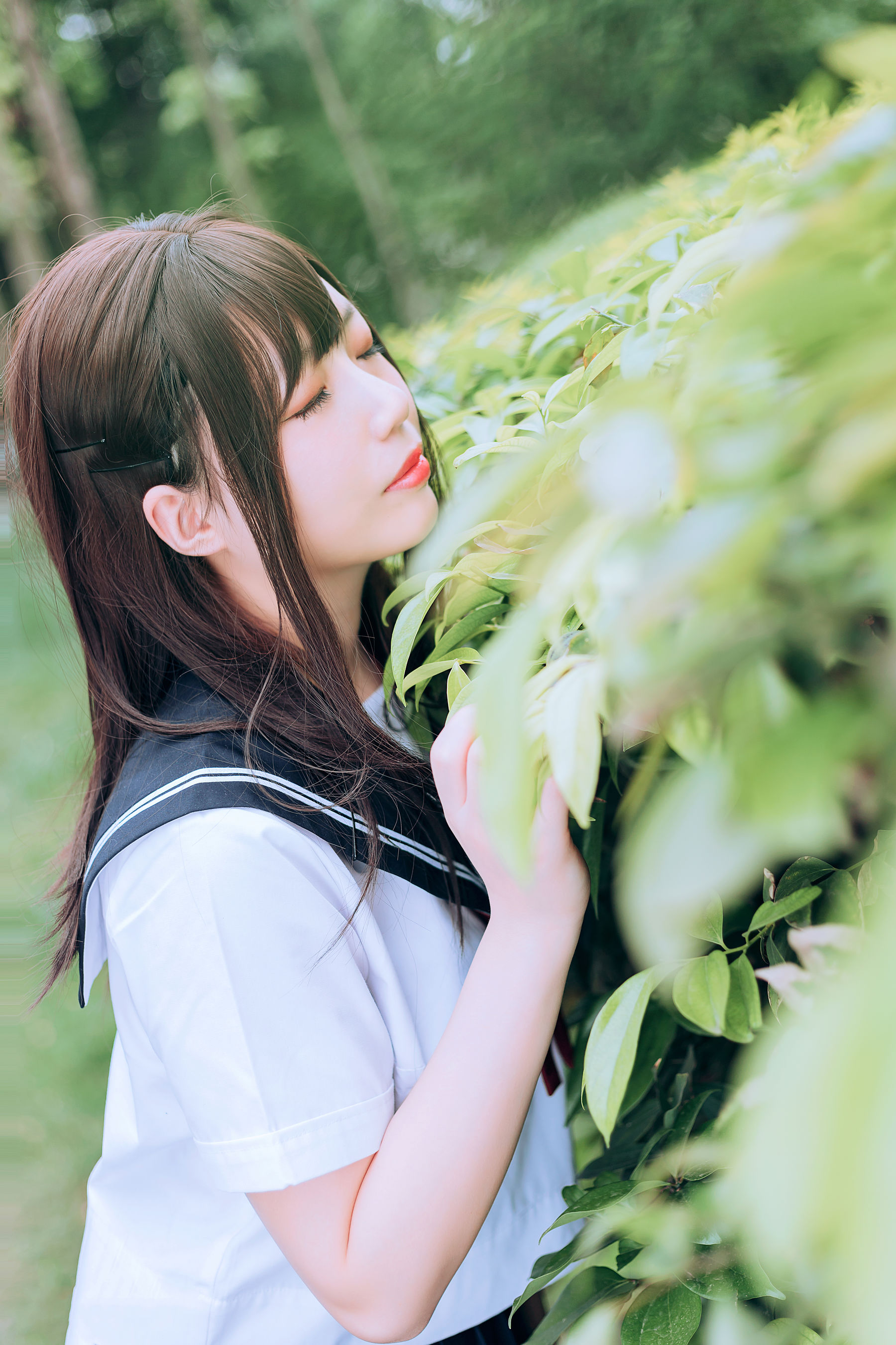[喵糖映画] VOL.446 你的负卿 绿意JK 写真套图 第14张图