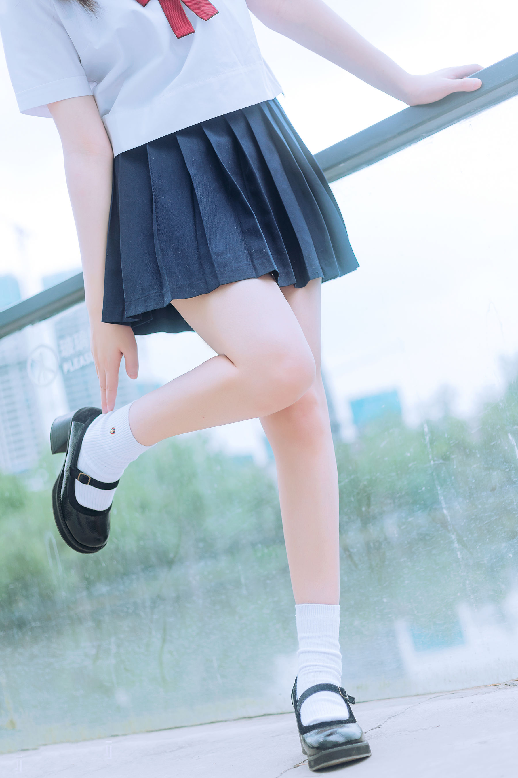 [喵糖映画] VOL.446 你的负卿 绿意JK 写真套图 第33张图
