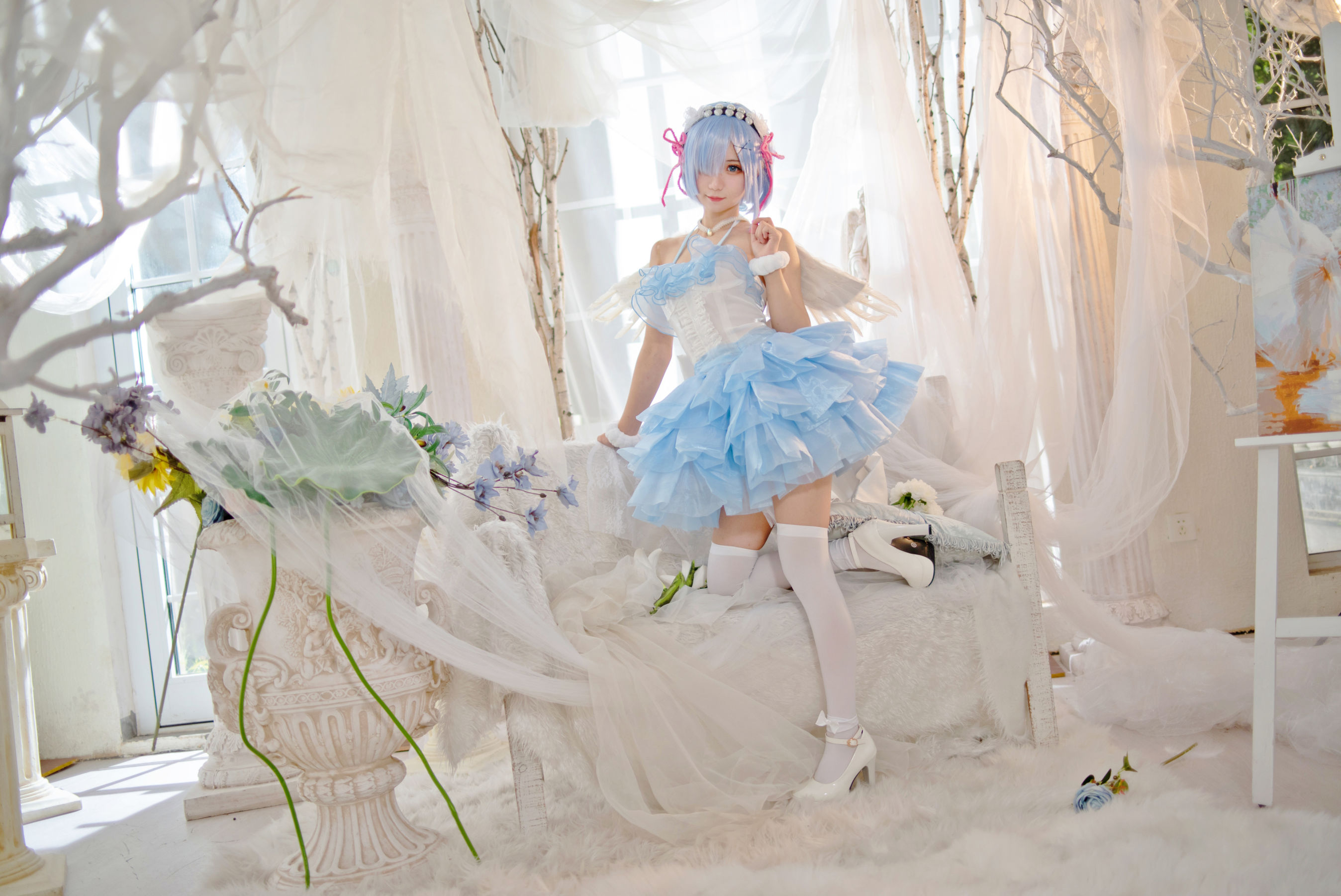 [网红COSER写真] 花柒Hana - 蕾姆天使 第10张图