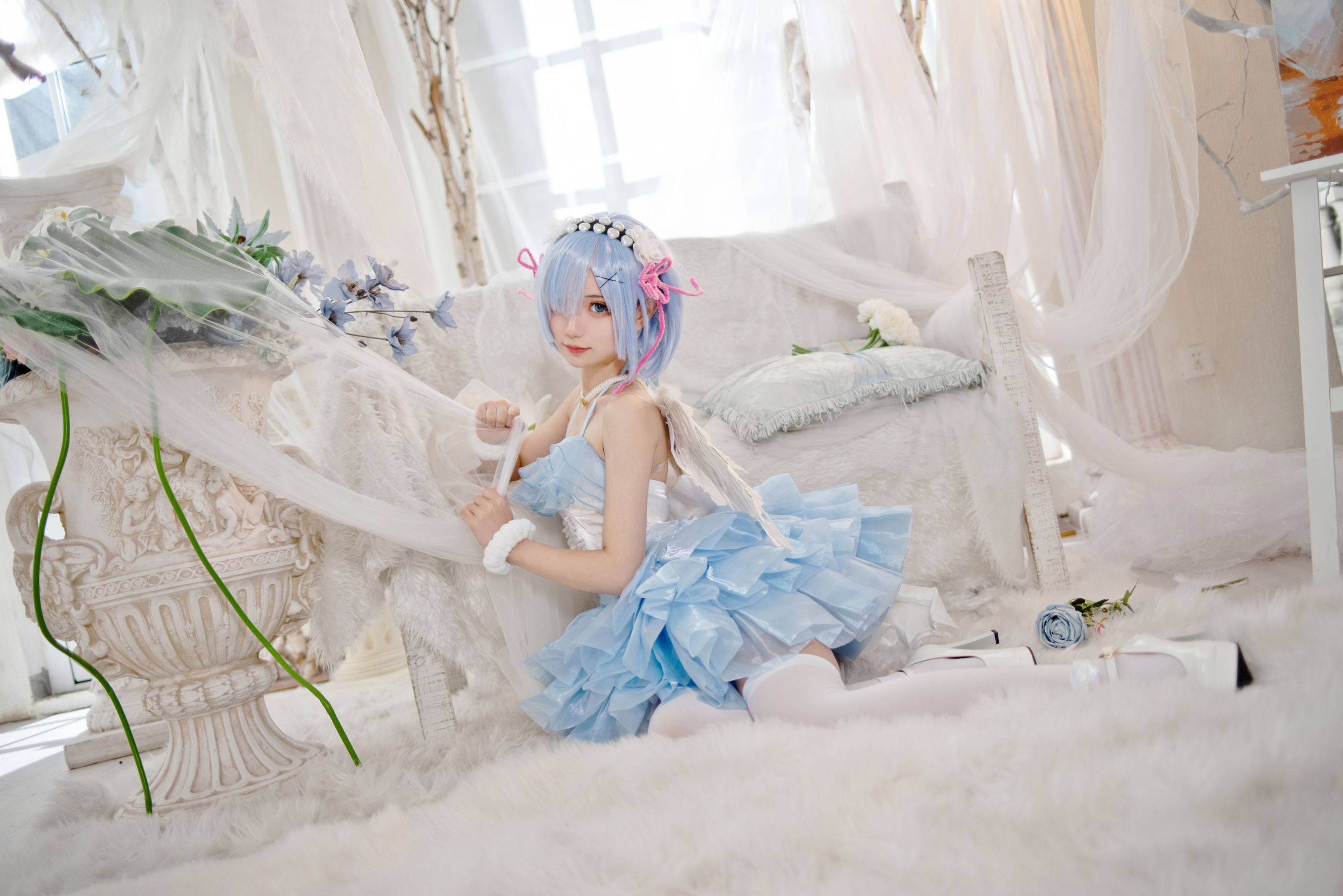 [网红COSER写真] 花柒Hana - 蕾姆天使 第12张图