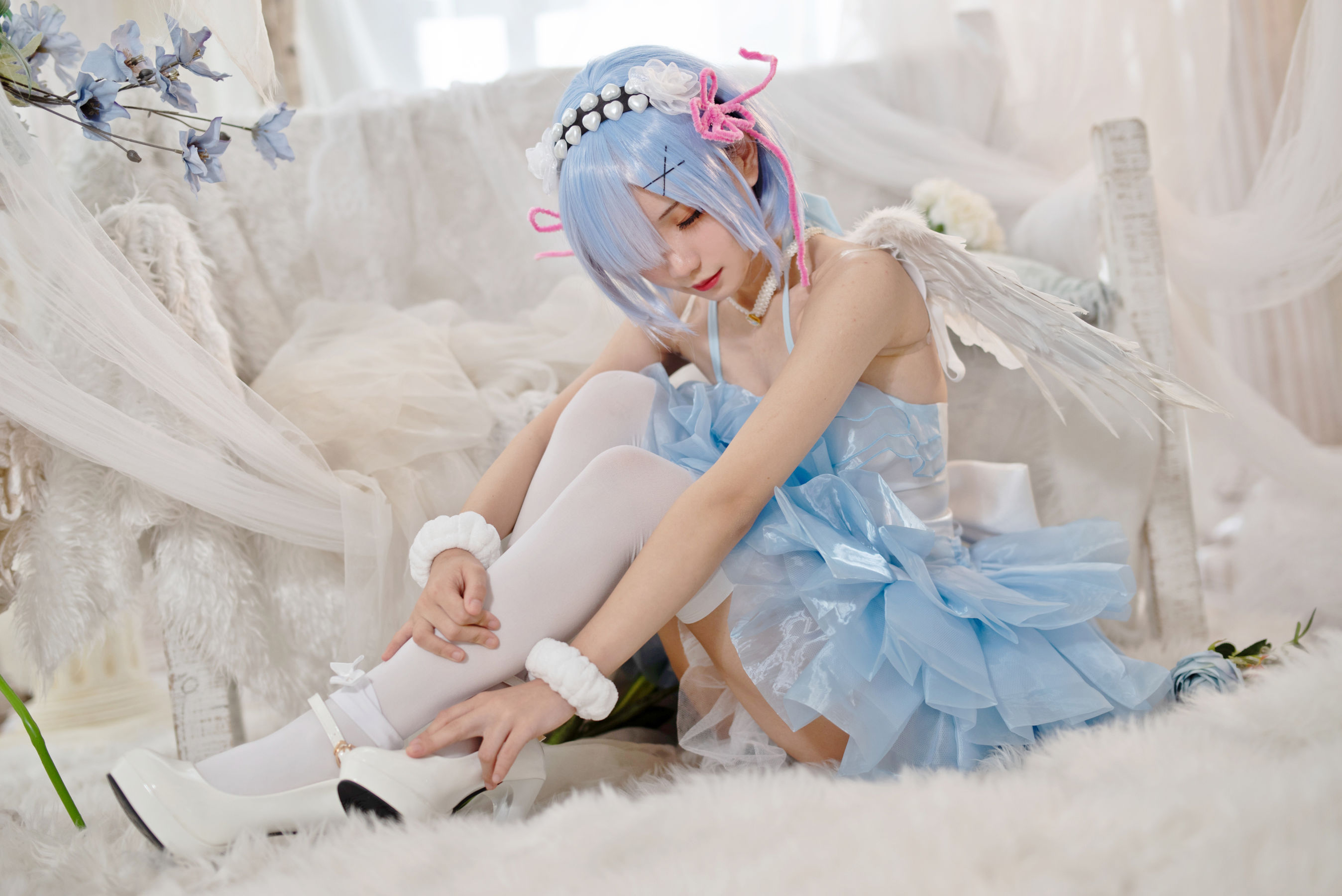 [网红COSER写真] 花柒Hana - 蕾姆天使 第13张图