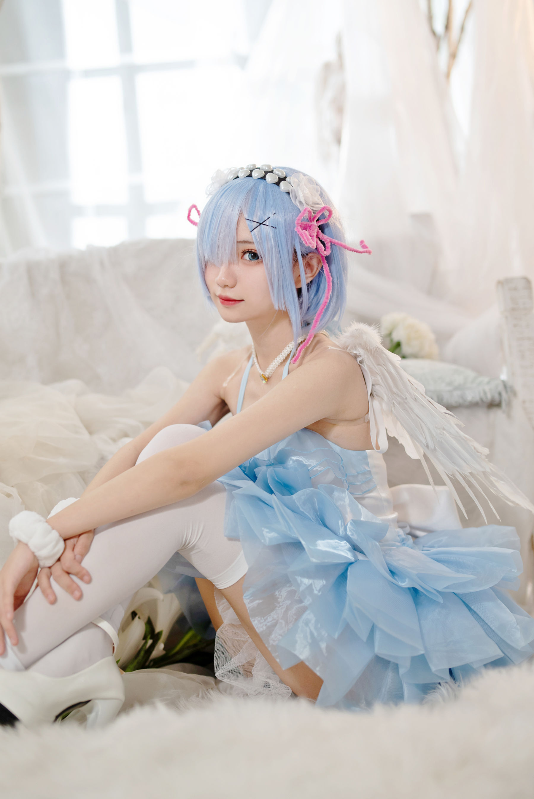 [网红COSER写真] 花柒Hana - 蕾姆天使 第14张图