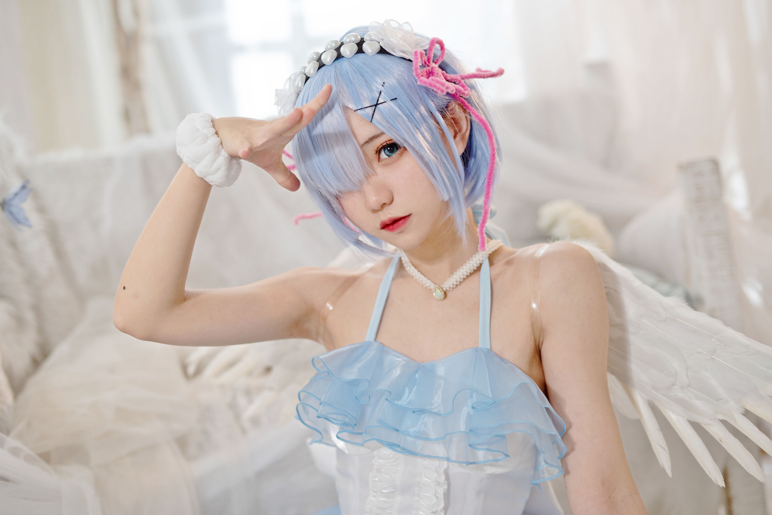 [网红COSER写真] 花柒Hana - 蕾姆天使 第15张图