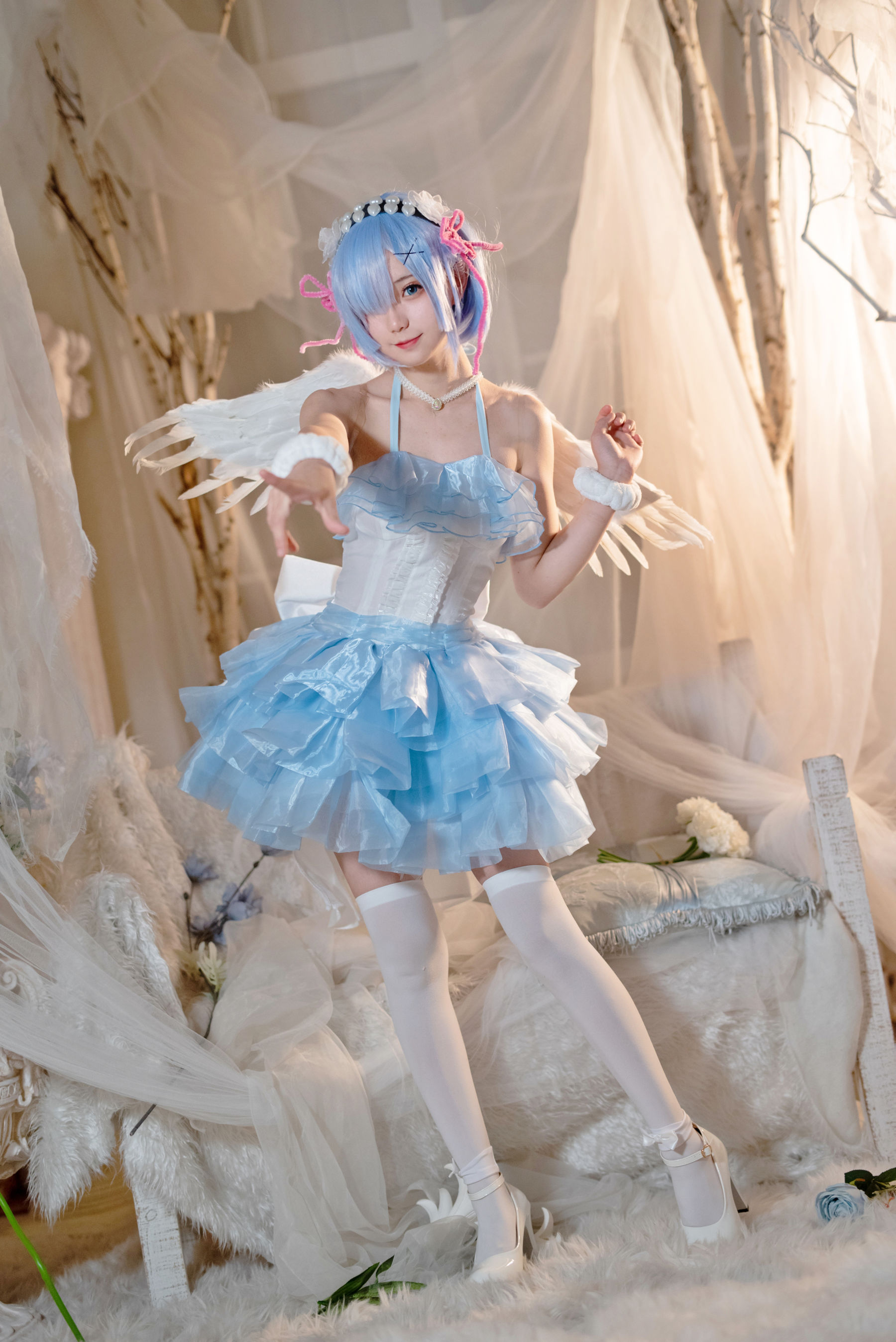 [网红COSER写真] 花柒Hana - 蕾姆天使 第18张图
