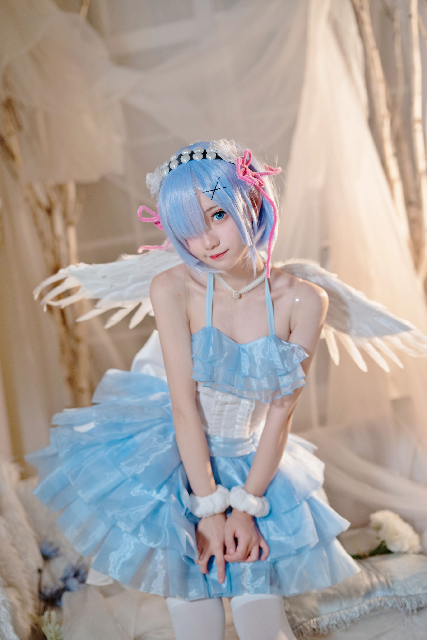 [网红COSER写真] 花柒Hana - 蕾姆天使 第19张图