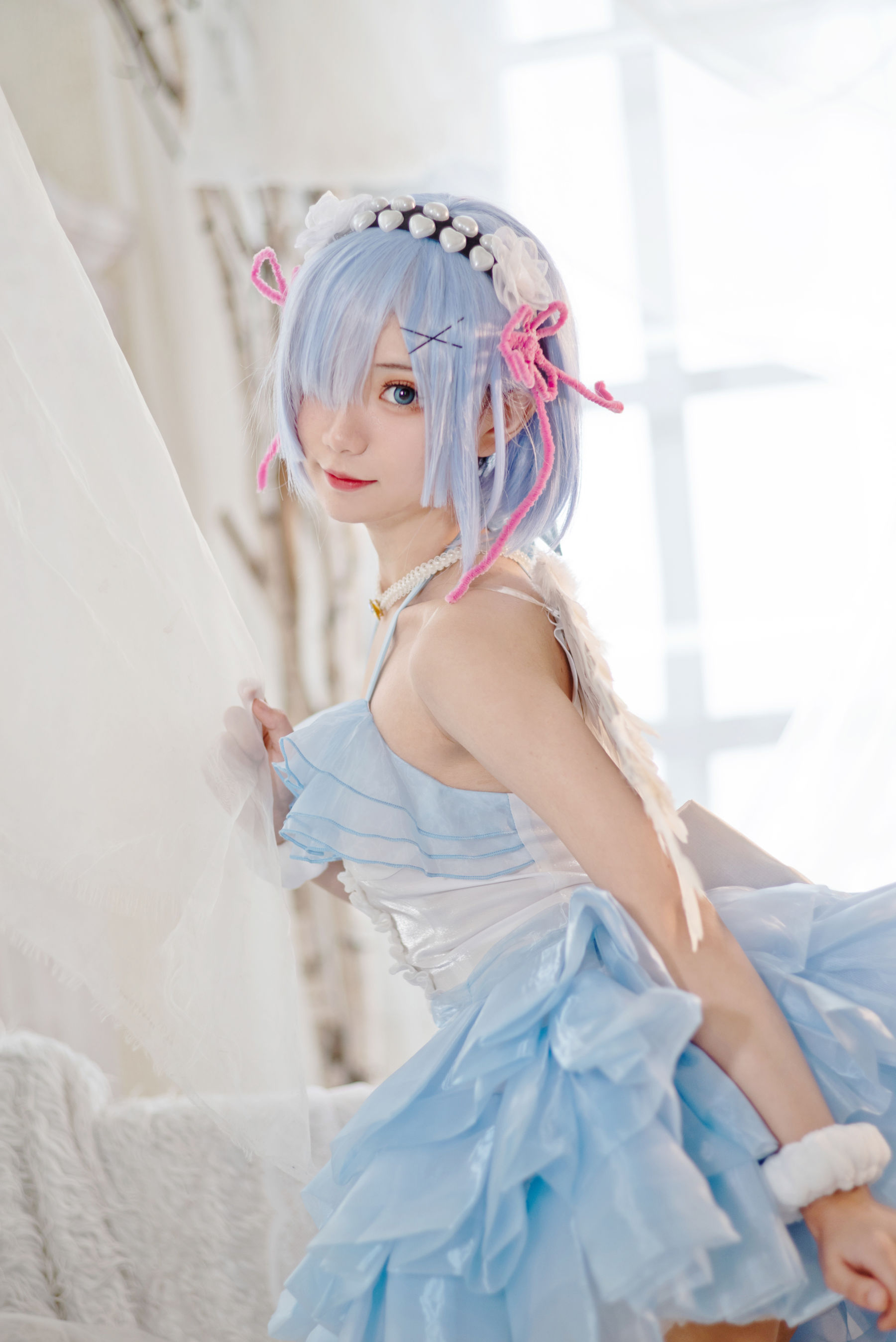 [网红COSER写真] 花柒Hana - 蕾姆天使 第4张图
