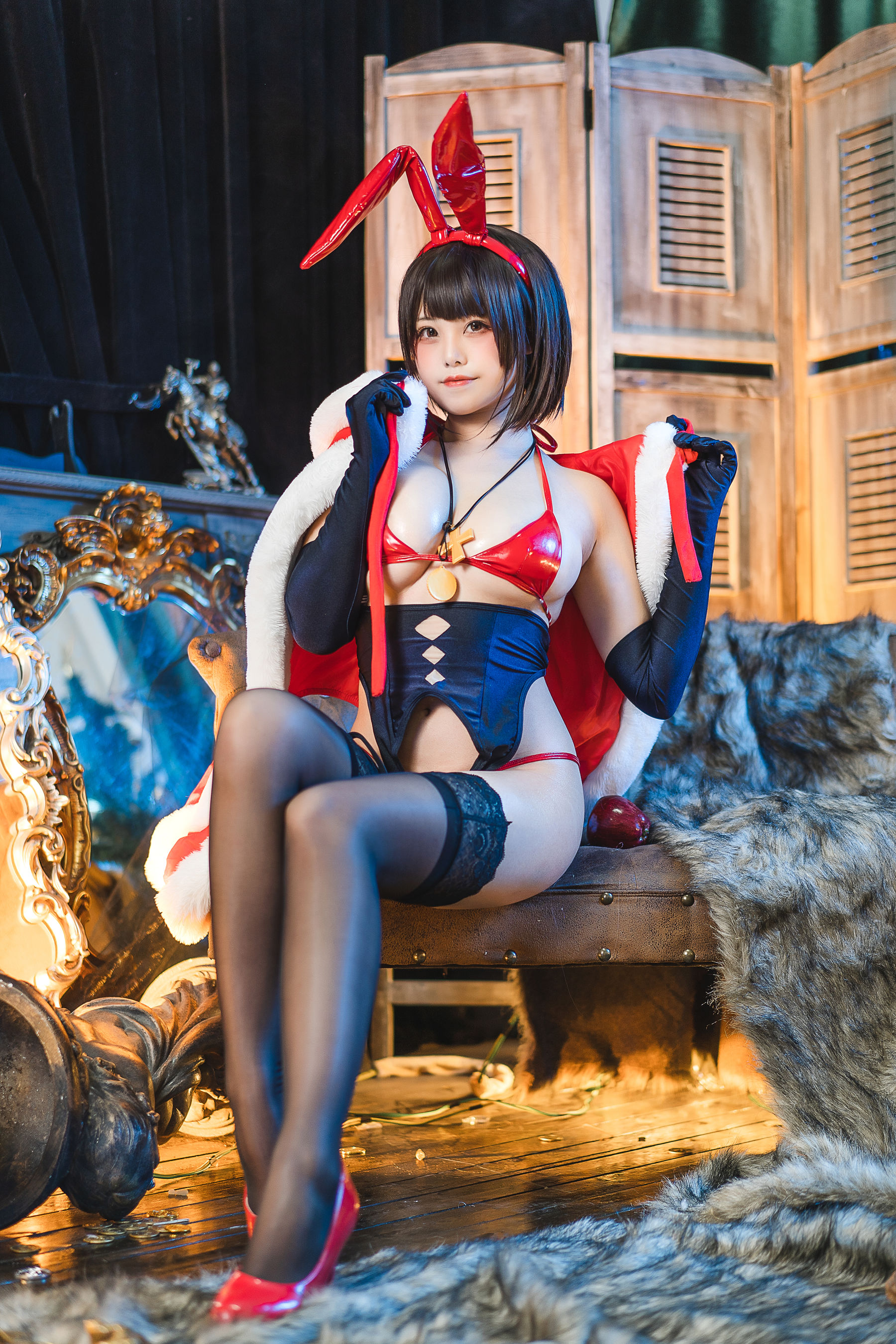[网红COS] 萌系小姐姐蜜汁猫裘 - 魔太郎圣诞 第19张图