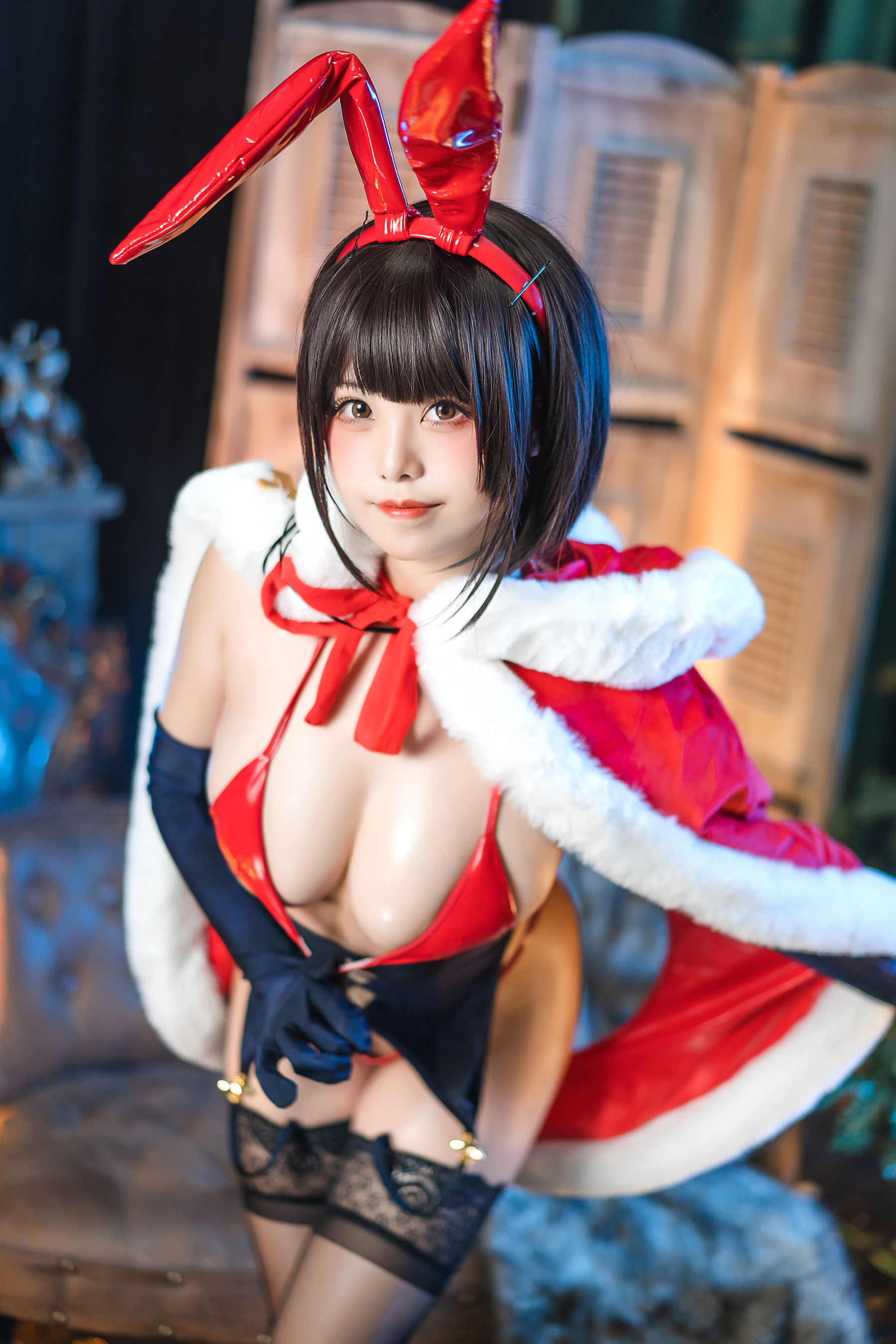 [网红COS] 萌系小姐姐蜜汁猫裘 - 魔太郎圣诞 第6张图