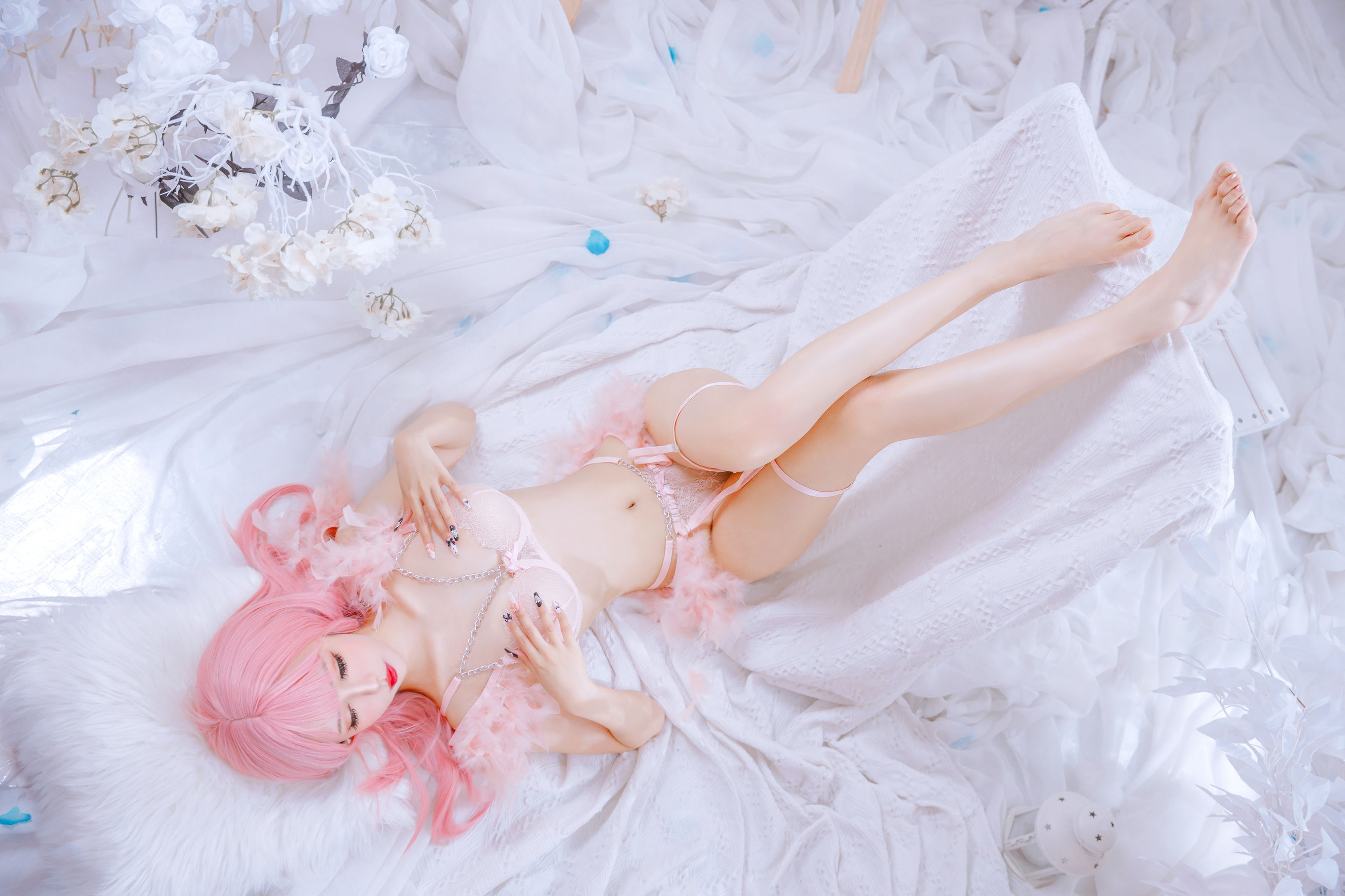 [福利COS] 仙女月 - 粉色内衣 第34张图