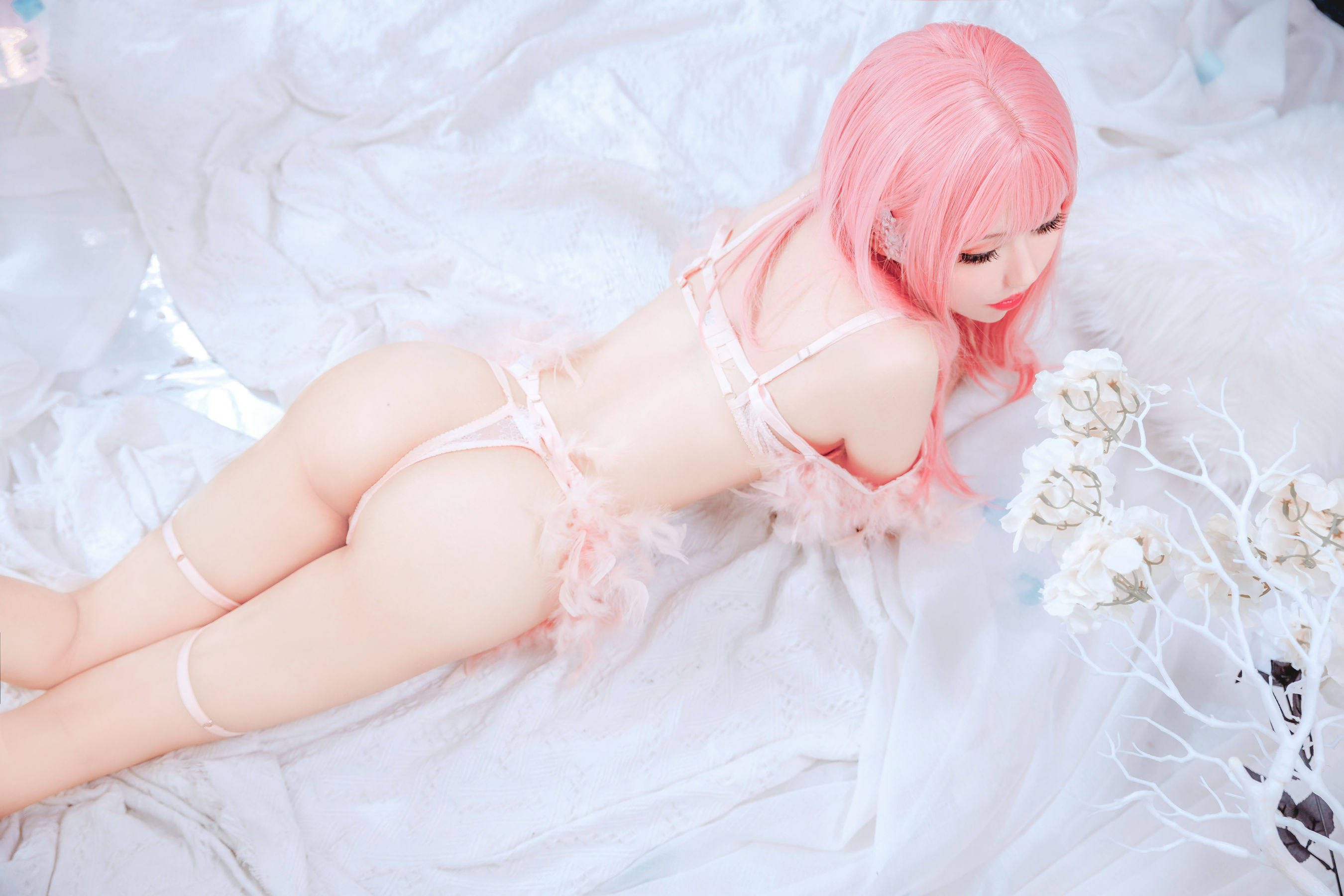 [福利COS] 仙女月 - 粉色内衣 第36张图