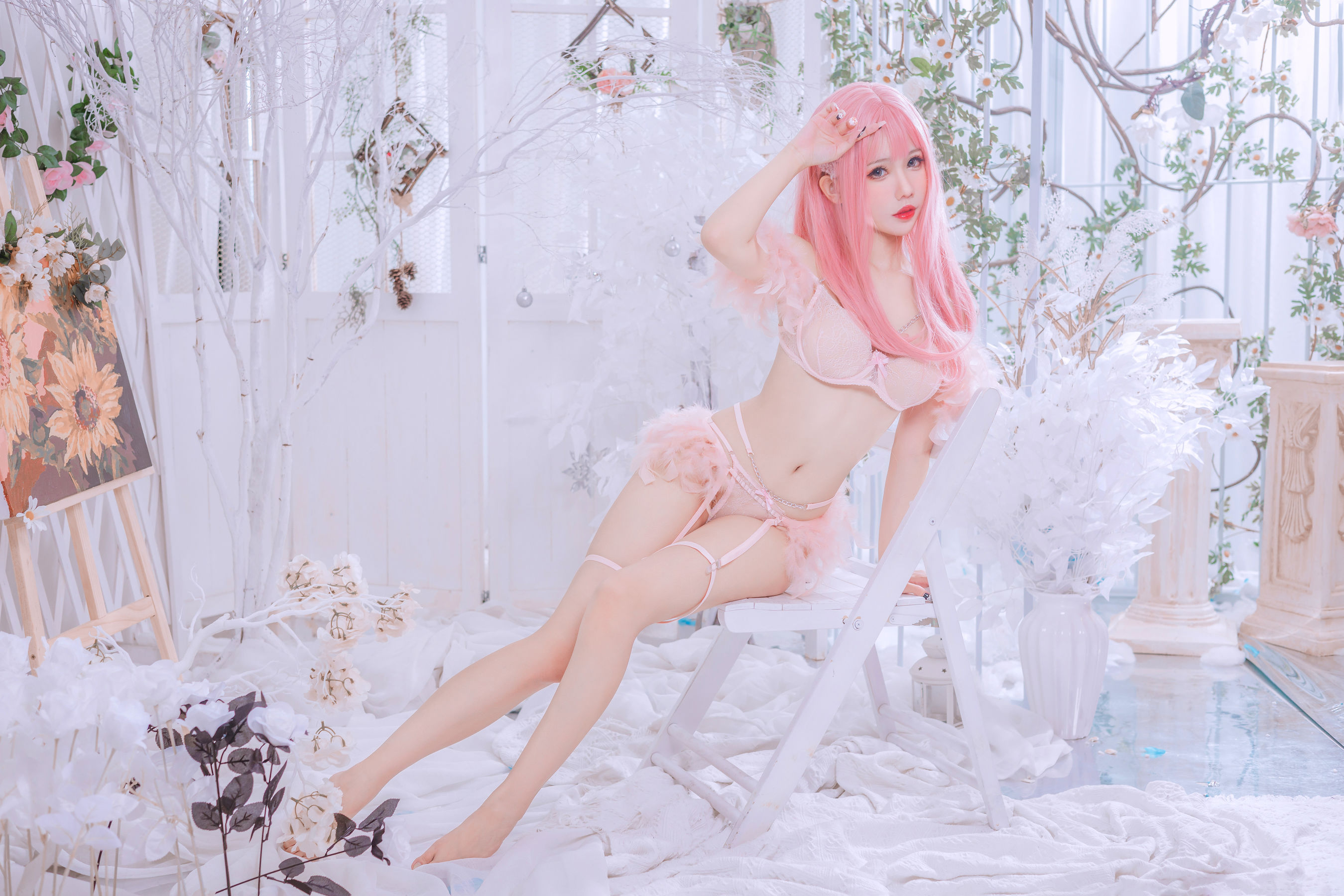 [福利COS] 仙女月 - 粉色内衣 第41张图