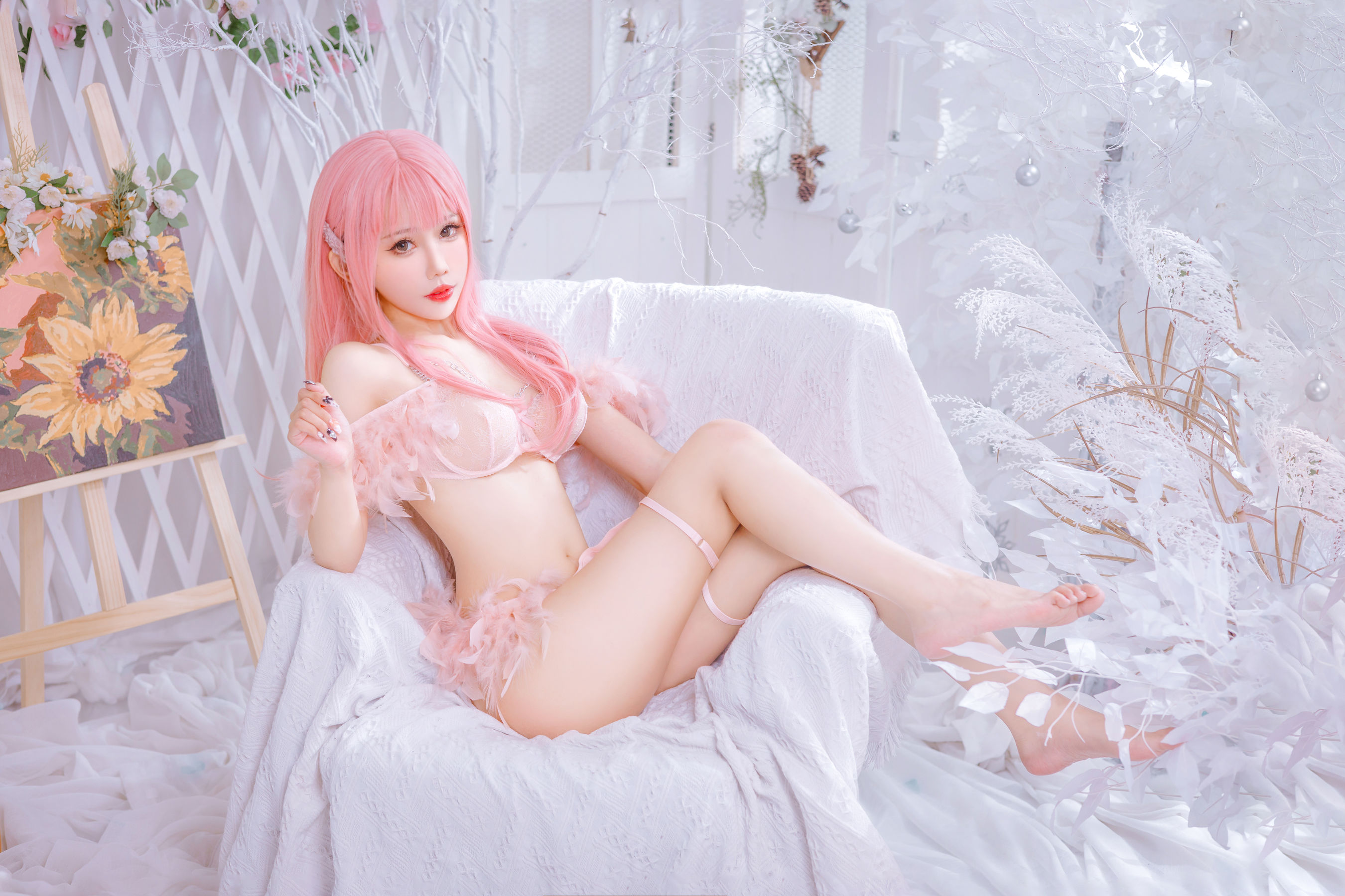 [福利COS] 仙女月 - 粉色内衣 第6张图