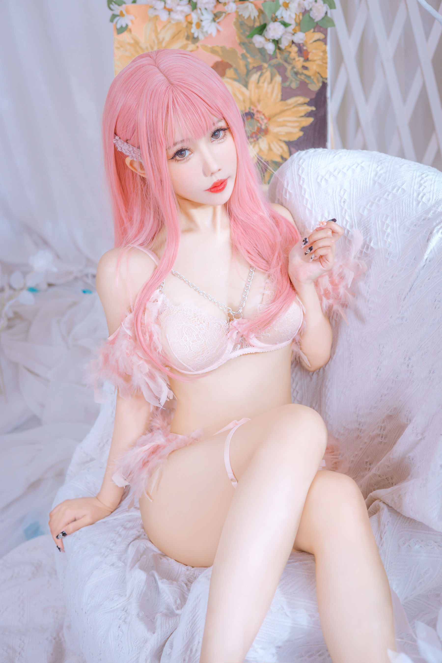 [福利COS] 仙女月 - 粉色内衣 第7张图