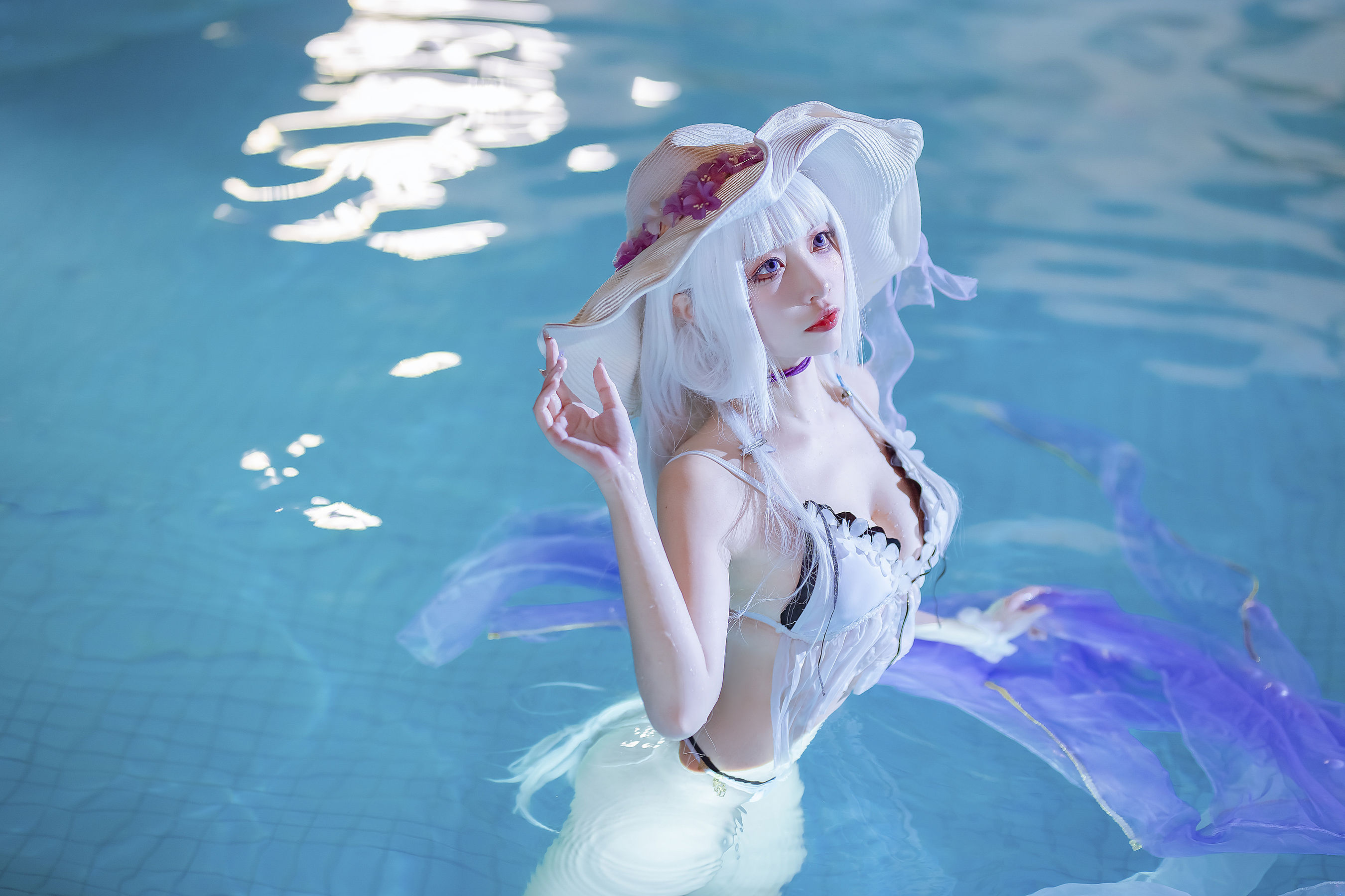 [福利COS] 人气Coser二佐Nisa - 碧蓝光辉泳装 第14张图