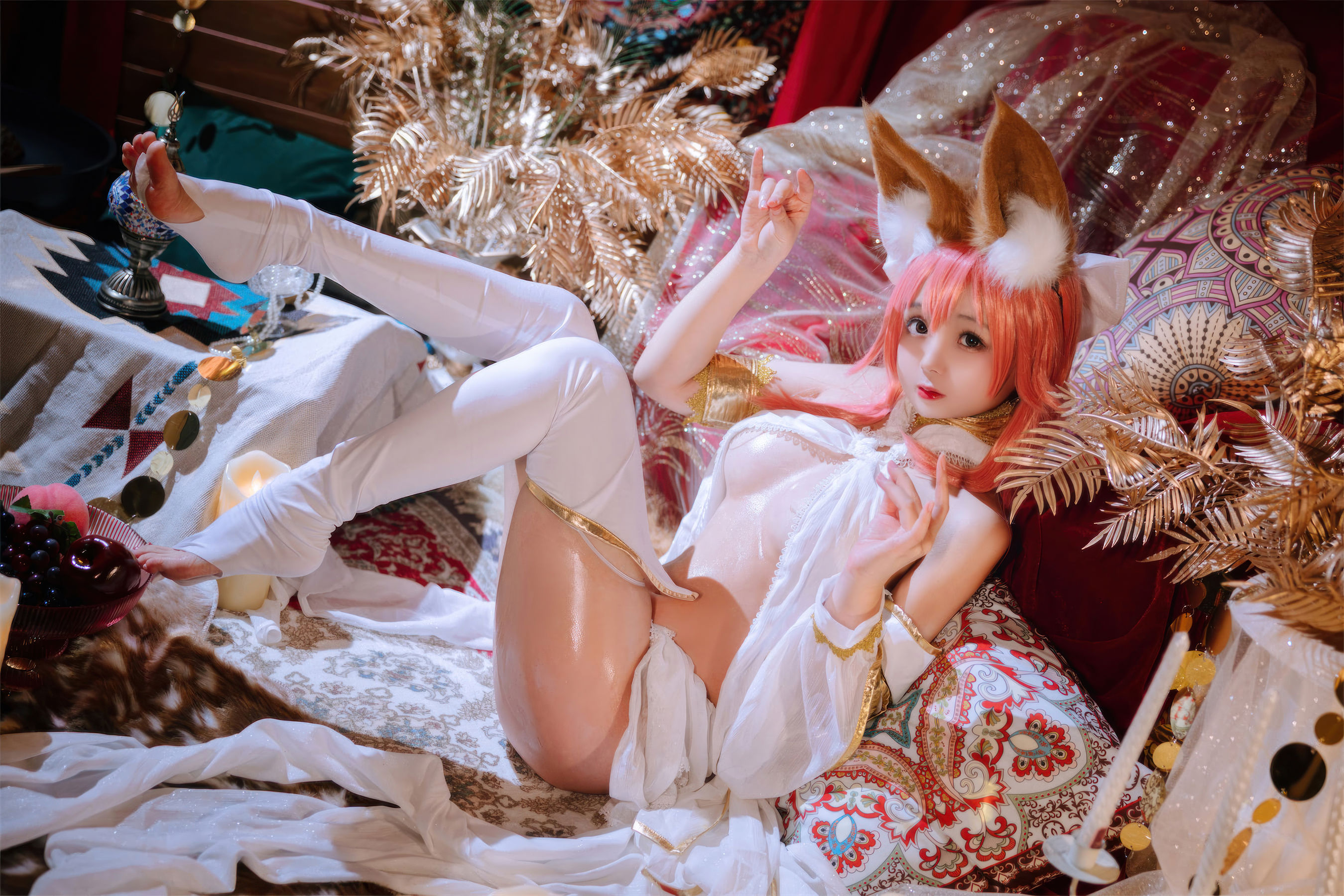 Cosplay 日奈娇 - 玉藻前舞娘 涂油 第1张图