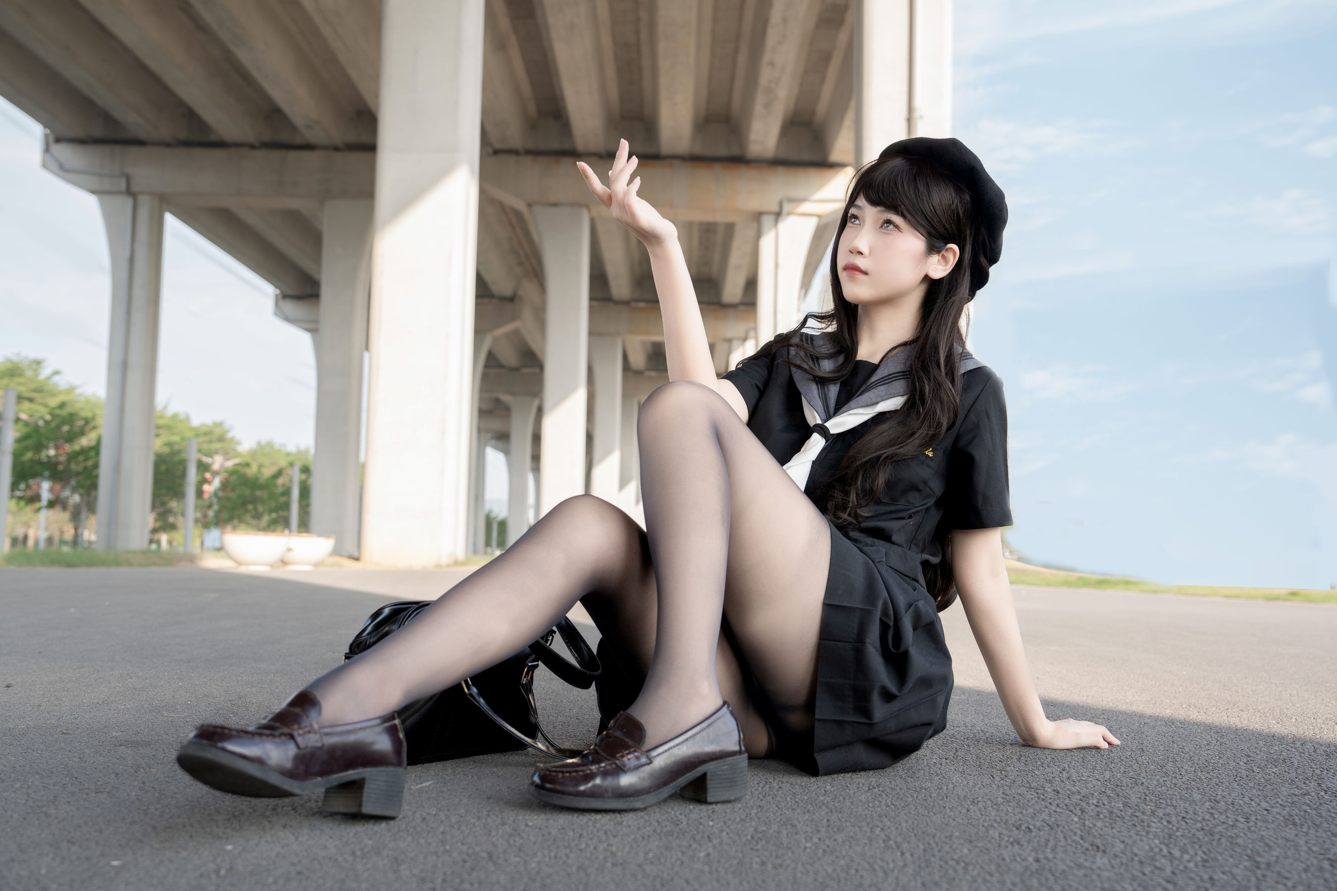 微博人气Coser 不呆猫 - 放课后野外JK 第10张图