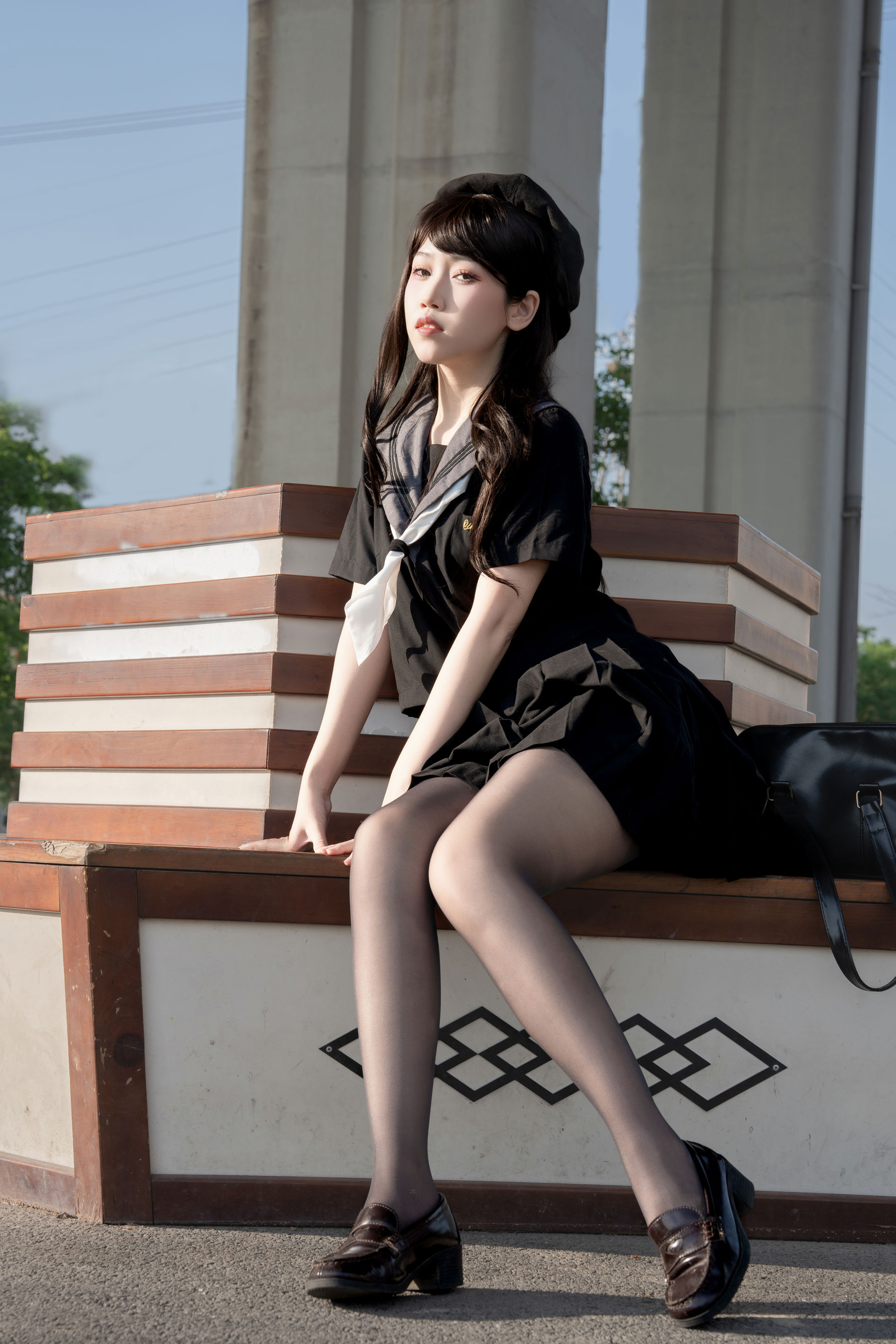 微博人气Coser 不呆猫 - 放课后野外JK 第12张图