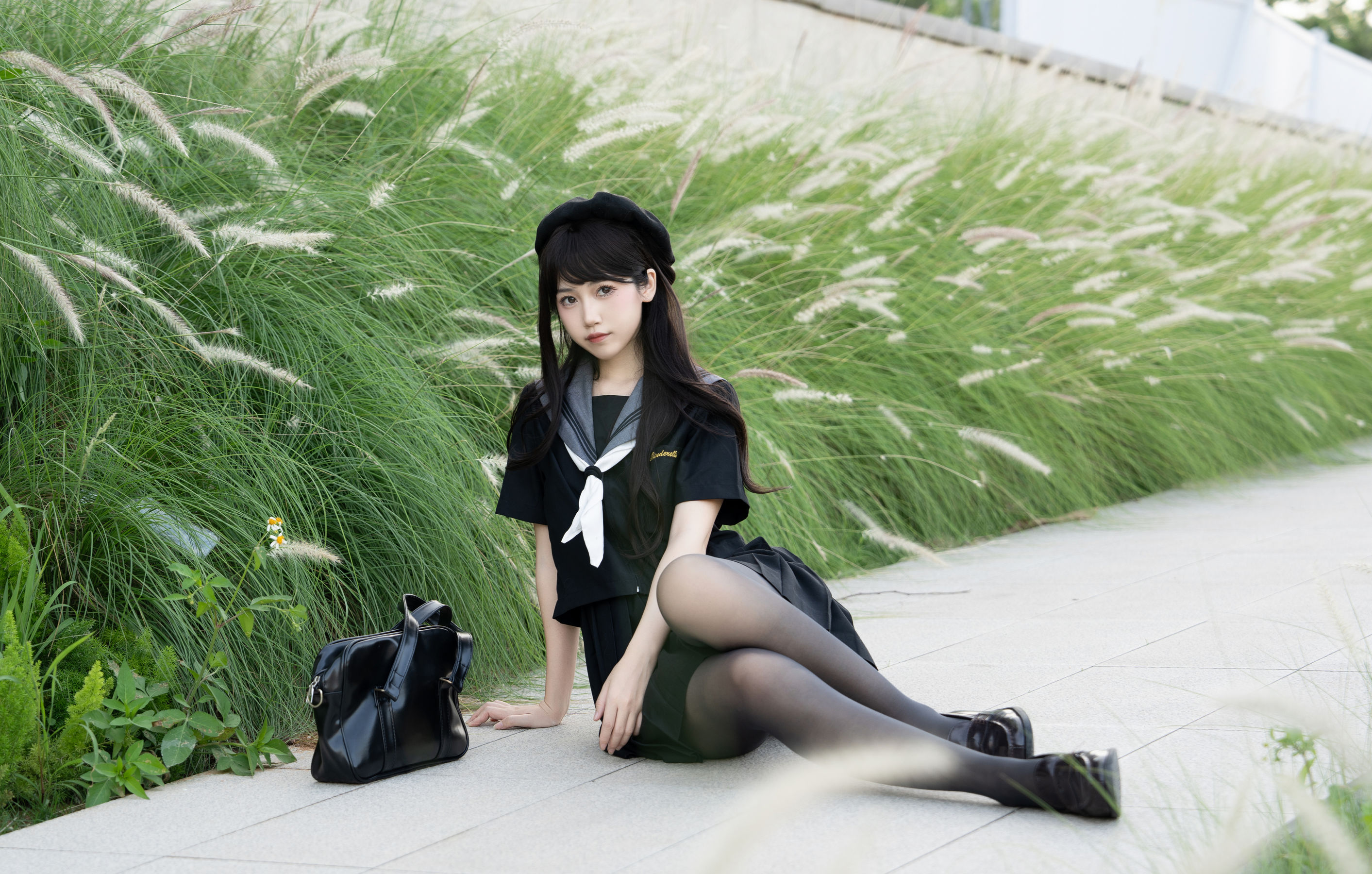微博人气Coser 不呆猫 - 放课后野外JK 第31张图