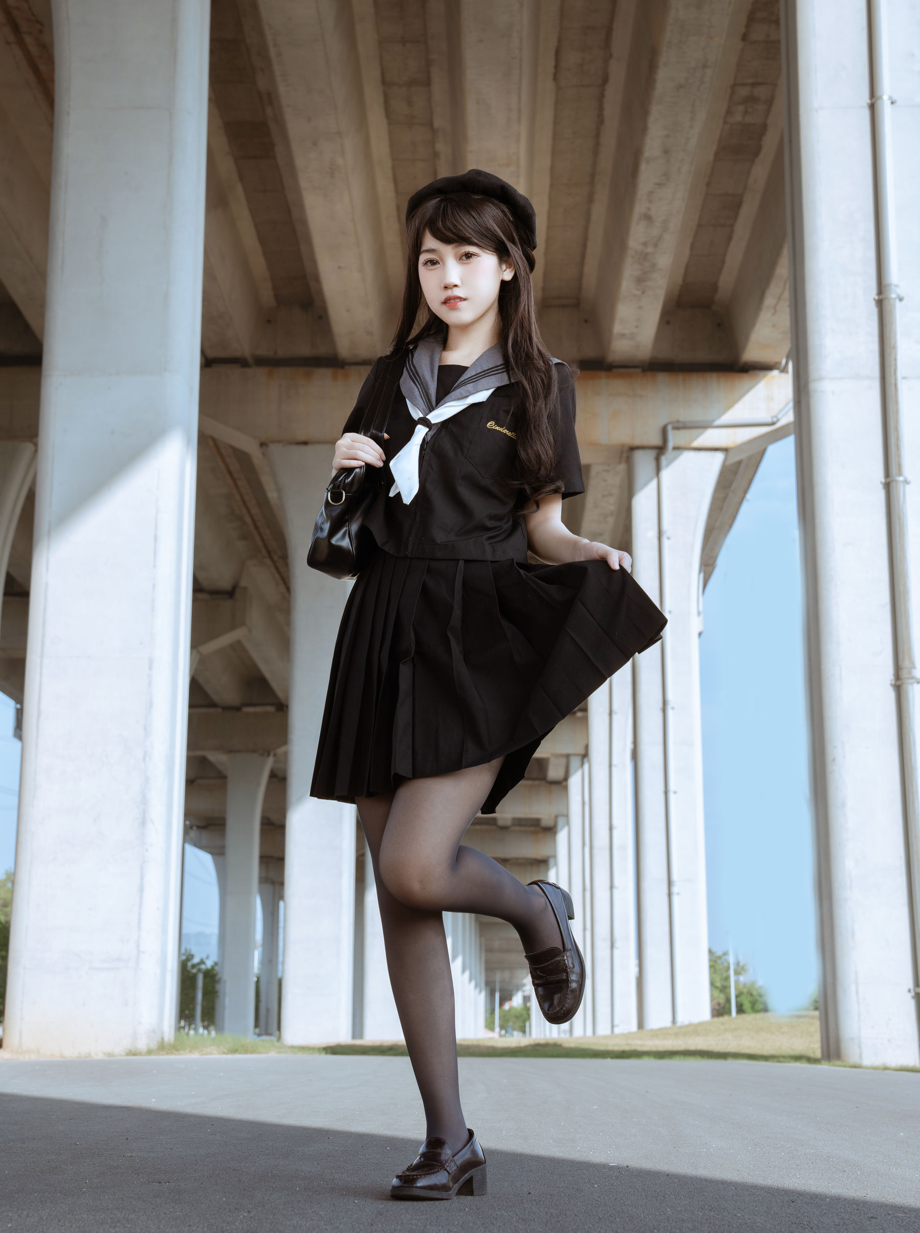 微博人气Coser 不呆猫 - 放课后野外JK 第4张图