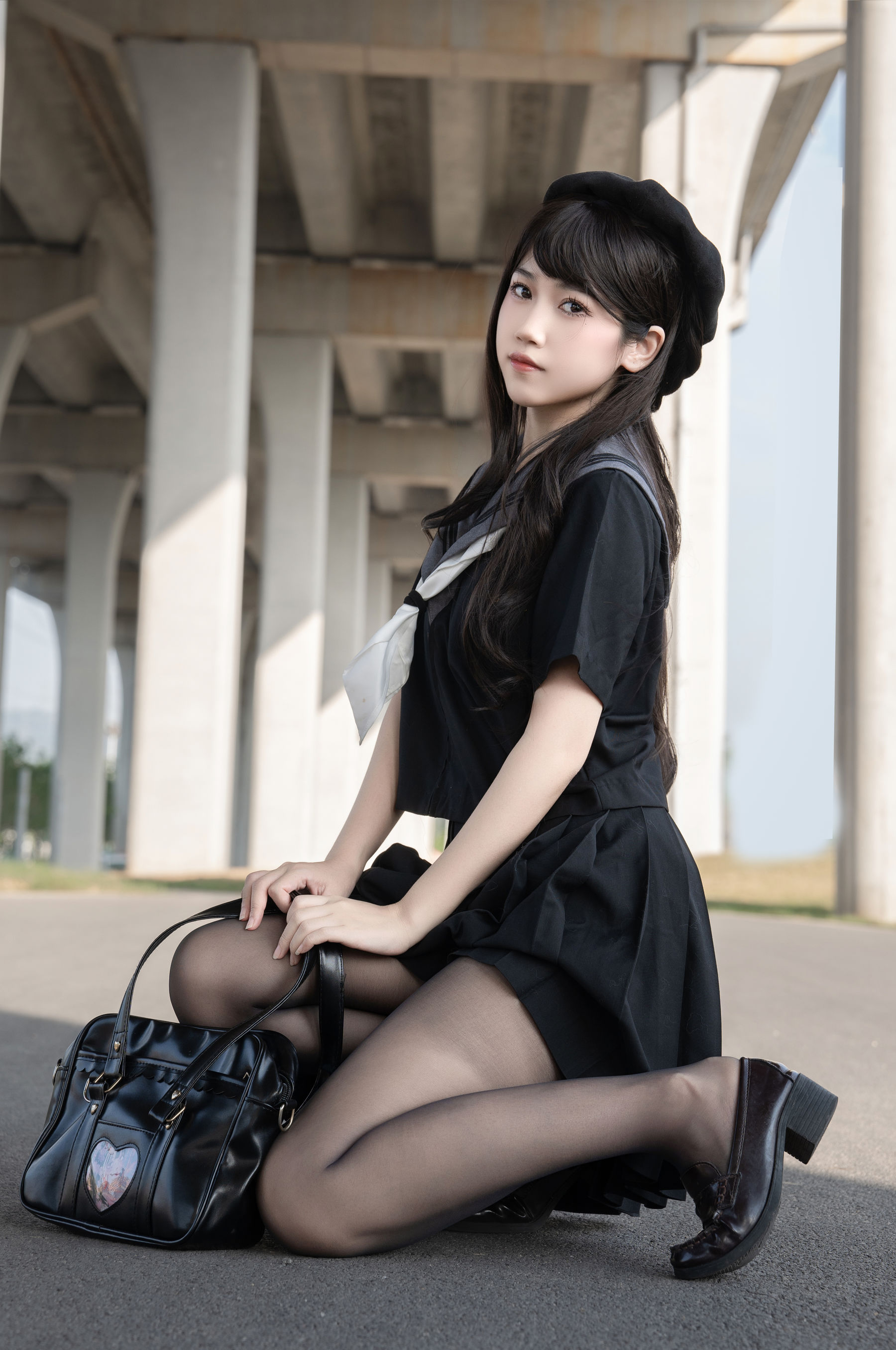 微博人气Coser 不呆猫 - 放课后野外JK 第7张图