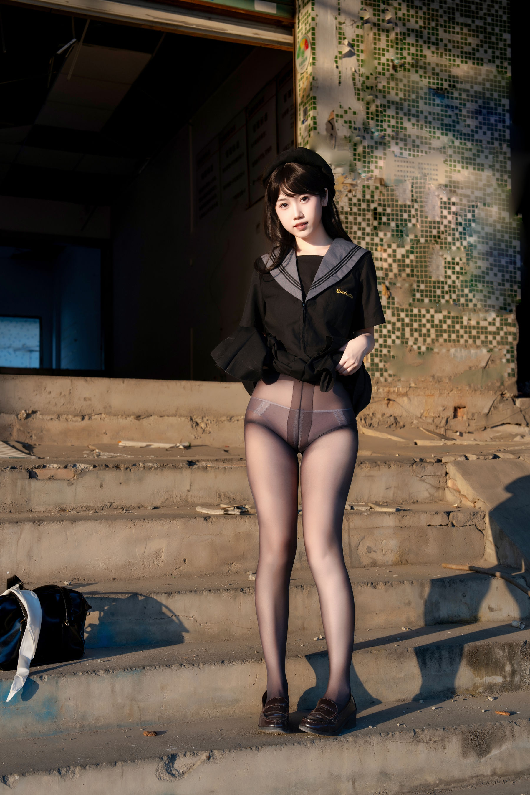 微博人气Coser 不呆猫 - 放课后野外JK 第70张图