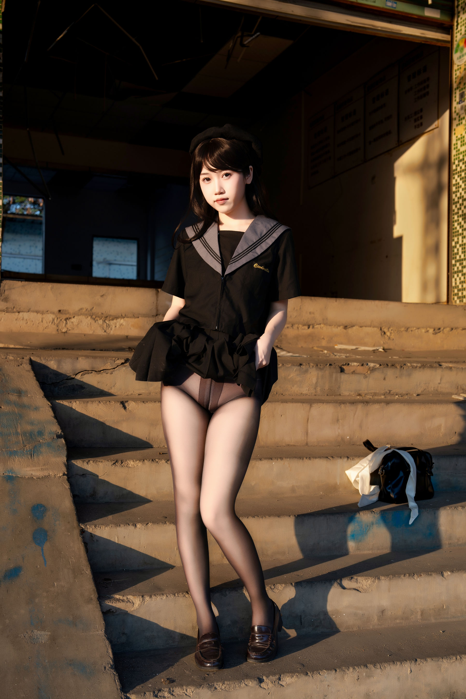 微博人气Coser 不呆猫 - 放课后野外JK 第71张图