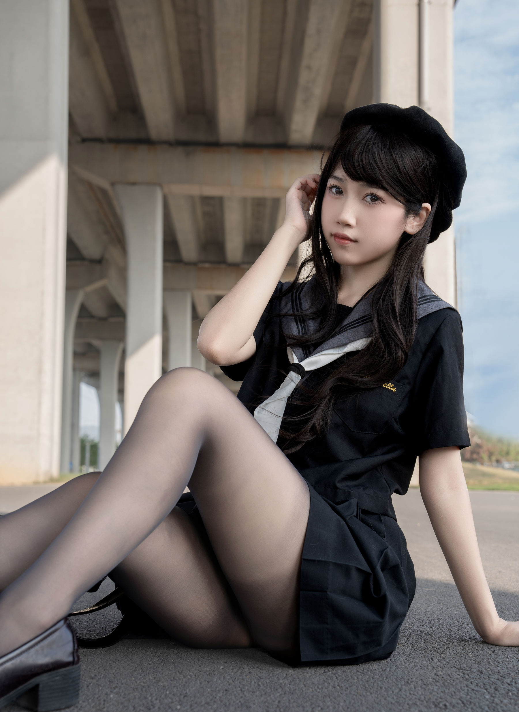 微博人气Coser 不呆猫 - 放课后野外JK 第9张图