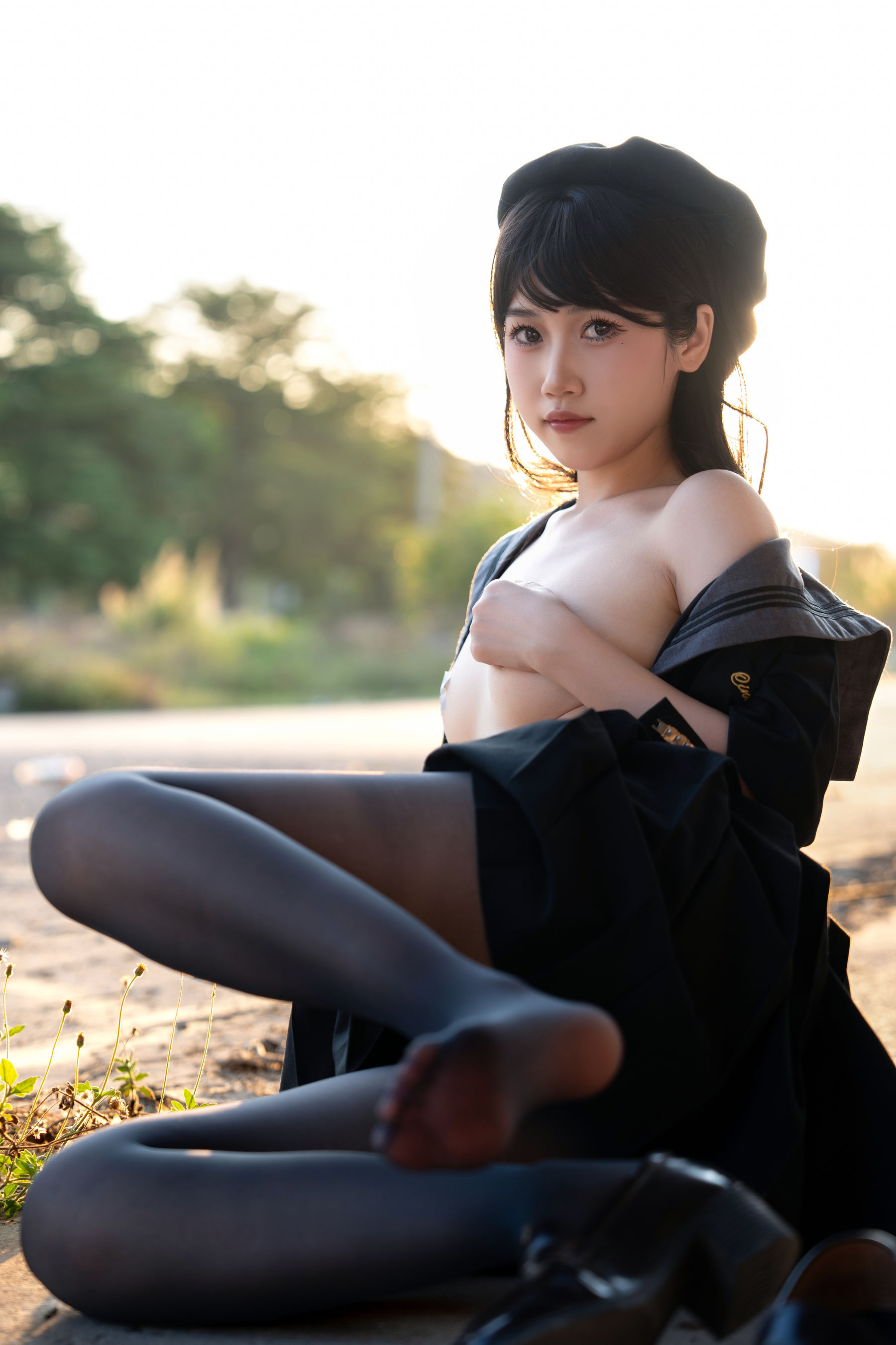 微博人气Coser 不呆猫 - 放课后野外JK 第90张图