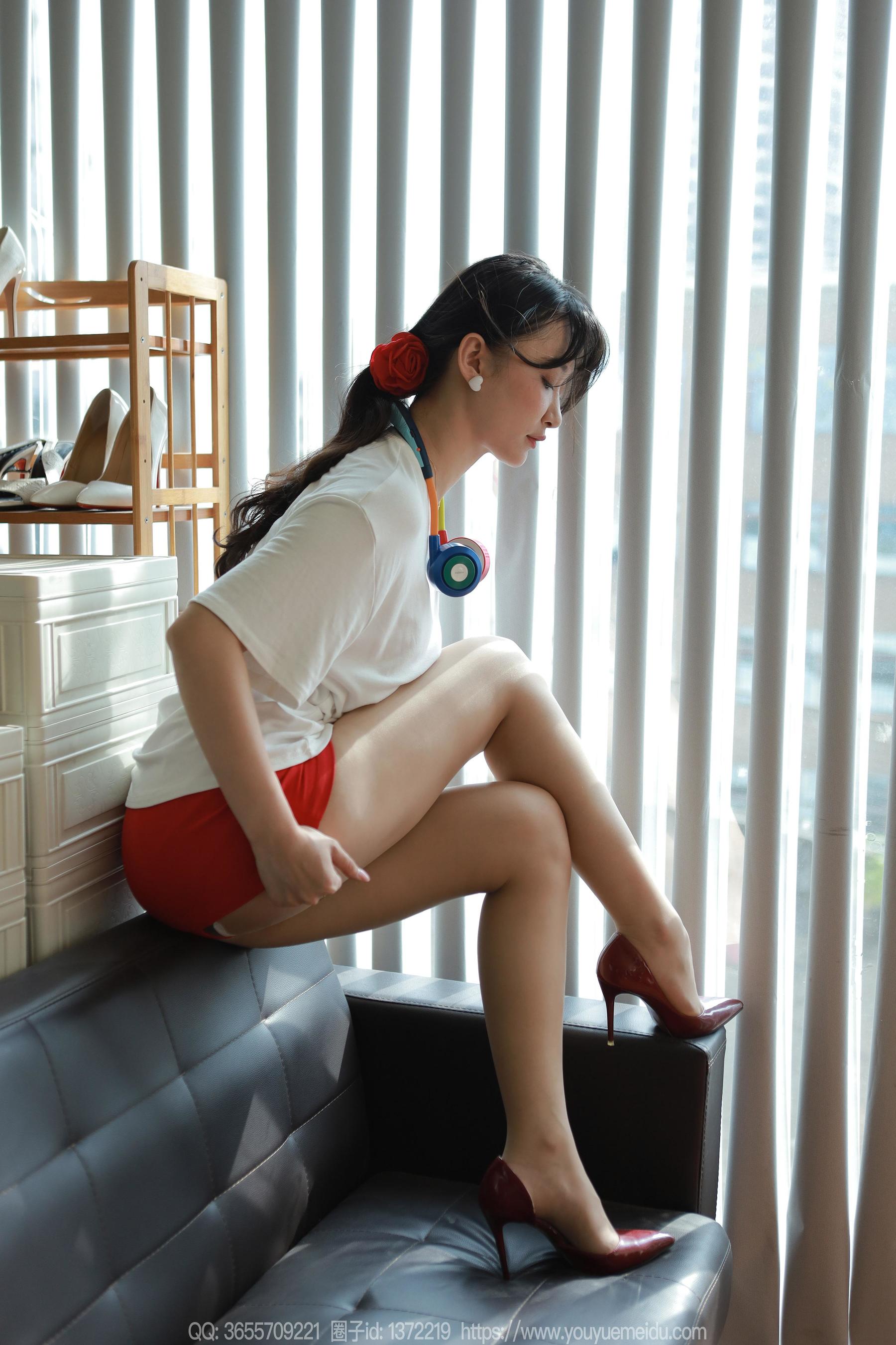 IESS异思趣向 - 模特： 秋秋 《白T红裙》 第78张图