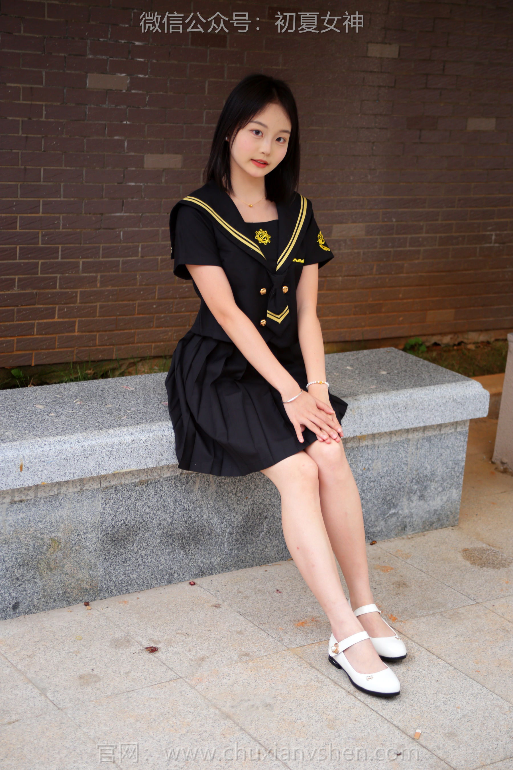 初夏女神 No.216 双双 黑系水手服 第7张图